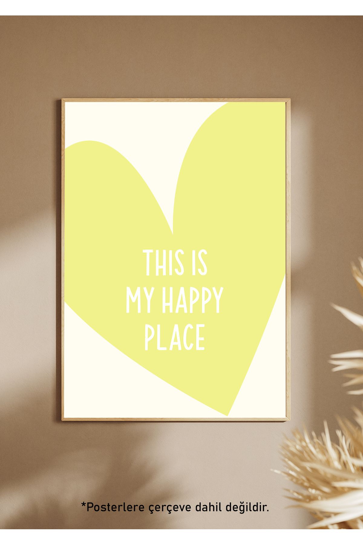 One Little Happiness HAPPY PLACE Poster Estetik Duvar Posteri , Çerçevesiz Poster