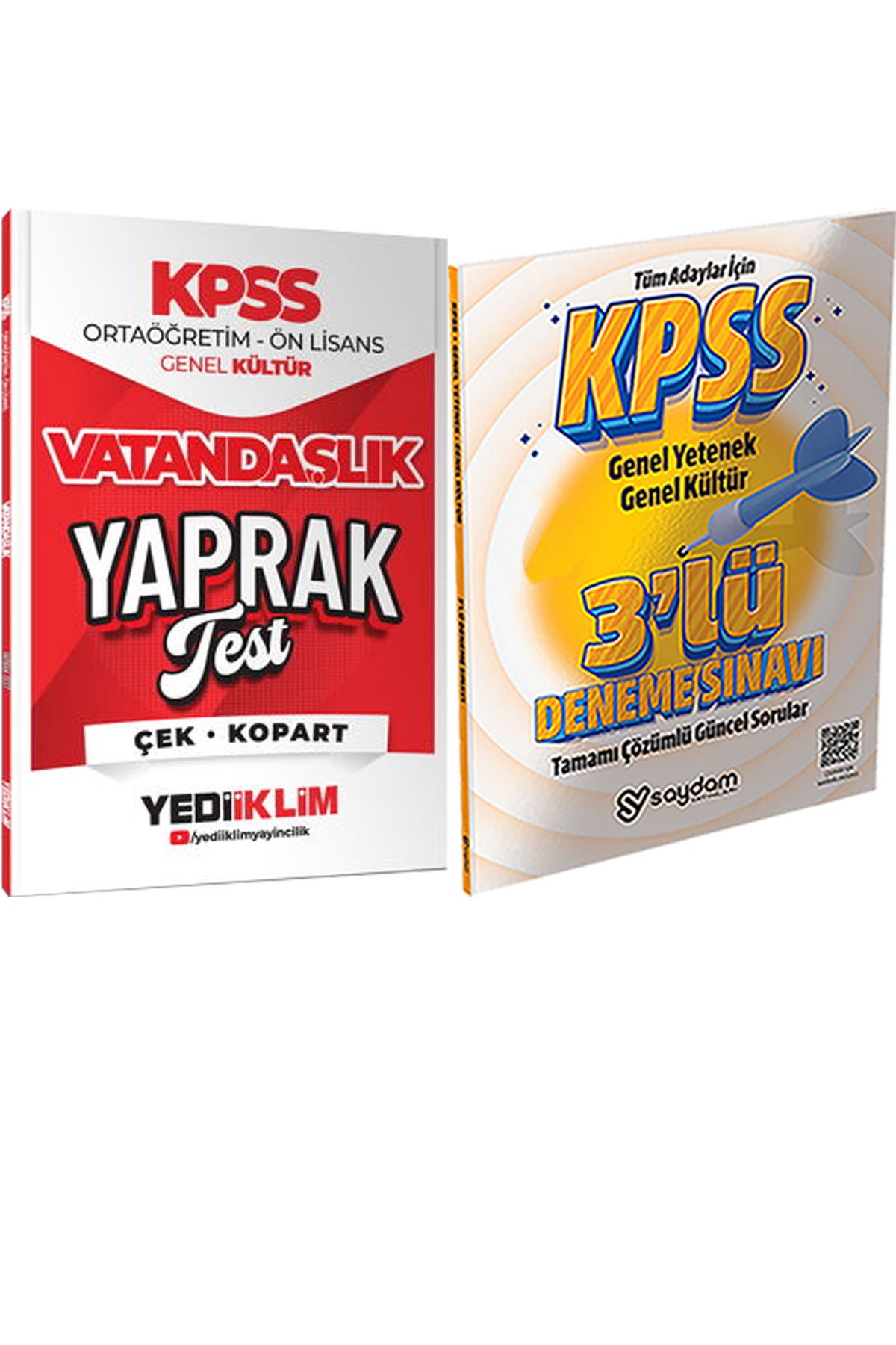 Yediiklim Yayınları 2026 KPSS Ortaöğretim Ön Lisans Vatandaşlık Çek Kopart Yaprak Test + 3lü Deneme Hediye