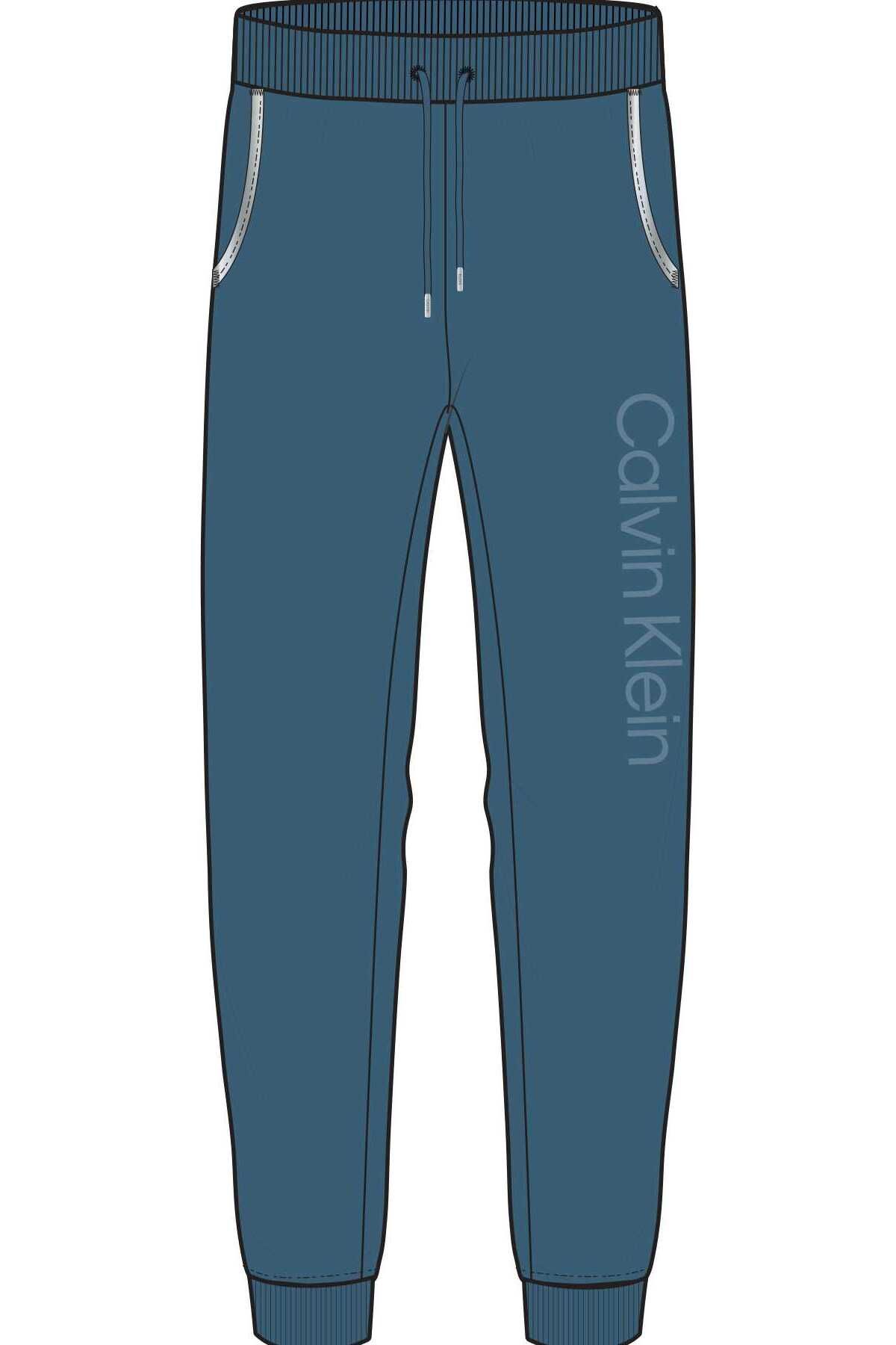 Calvin Klein PW - Knit Pant Erkek Mavi Eşofman Altı