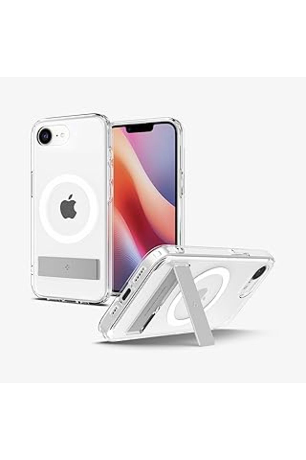 Mu Art Ahşap Iphone 16E Kılıf Slim Armor Essential S Magfit Magsafe Özellikli White - Acs09132