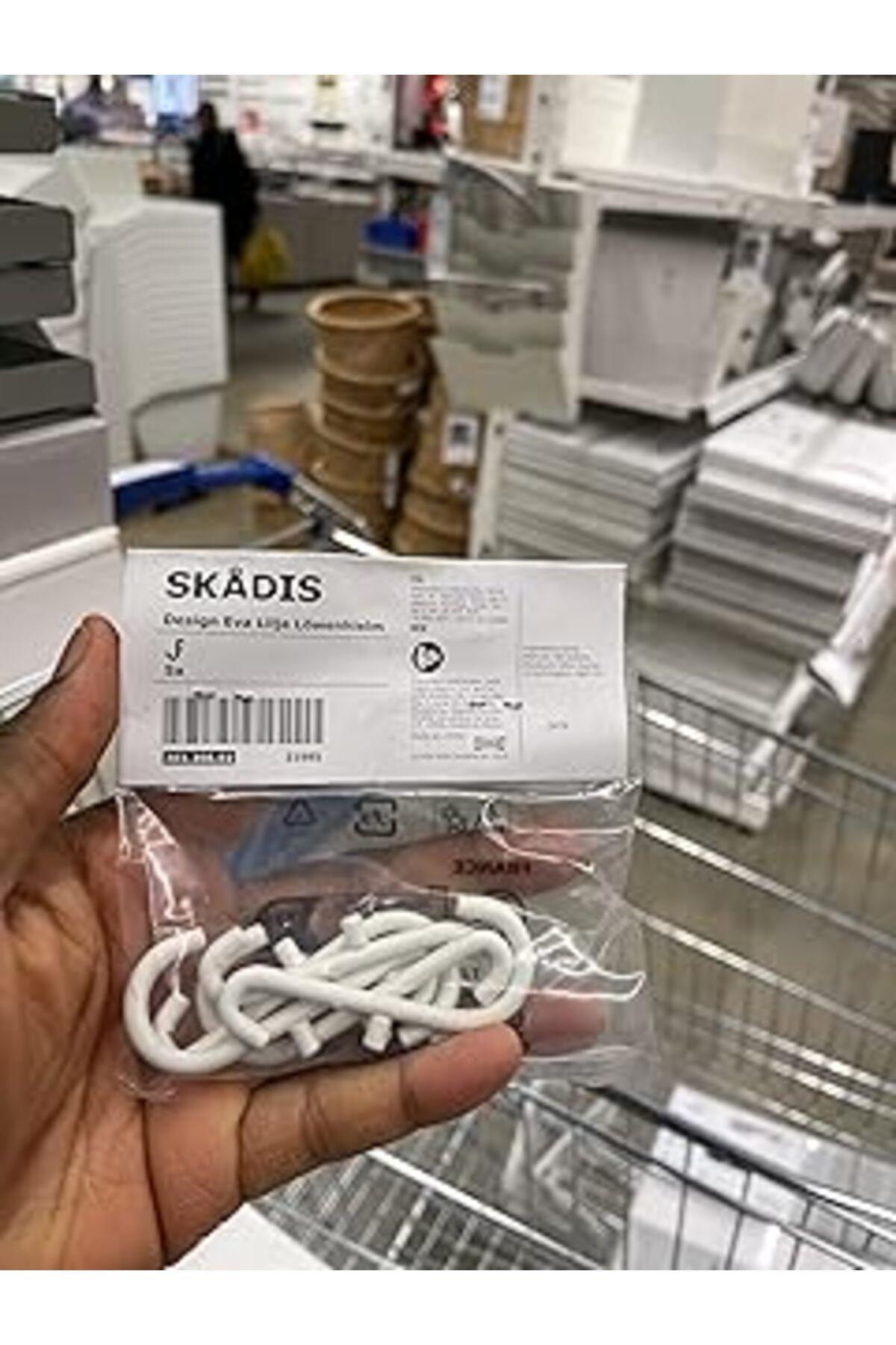 ASİTAN Çelik, Epoksi/Polyester Skadis Kanca Beyaz / 5'Li Paket 203.208.02