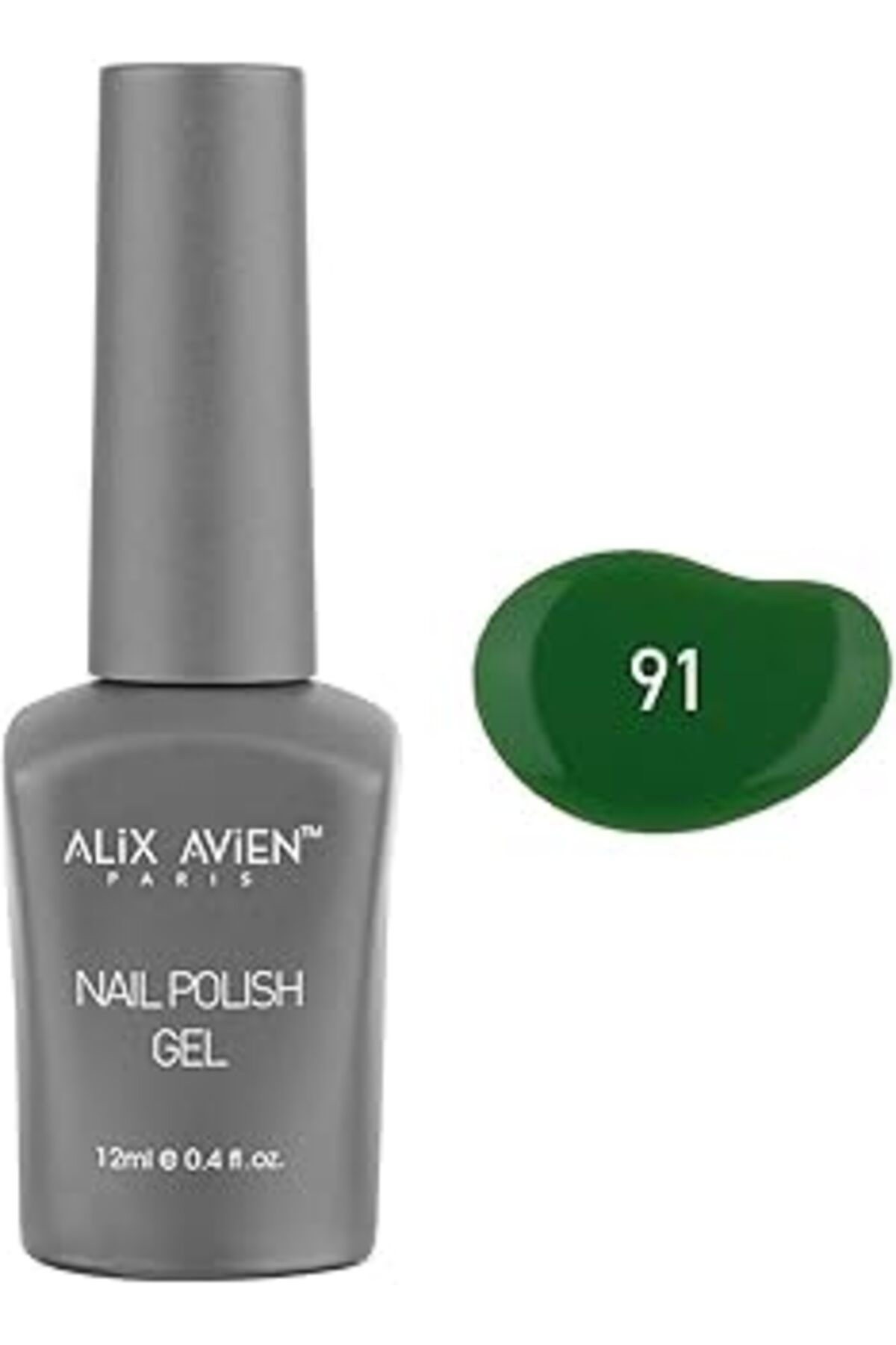 Qedii Alix Avien Çim Yeşili Kalıcı Oje 91-Yoğun Renk Veren Jel Oje 12 Ml-Nail Uv Gel Polish 91