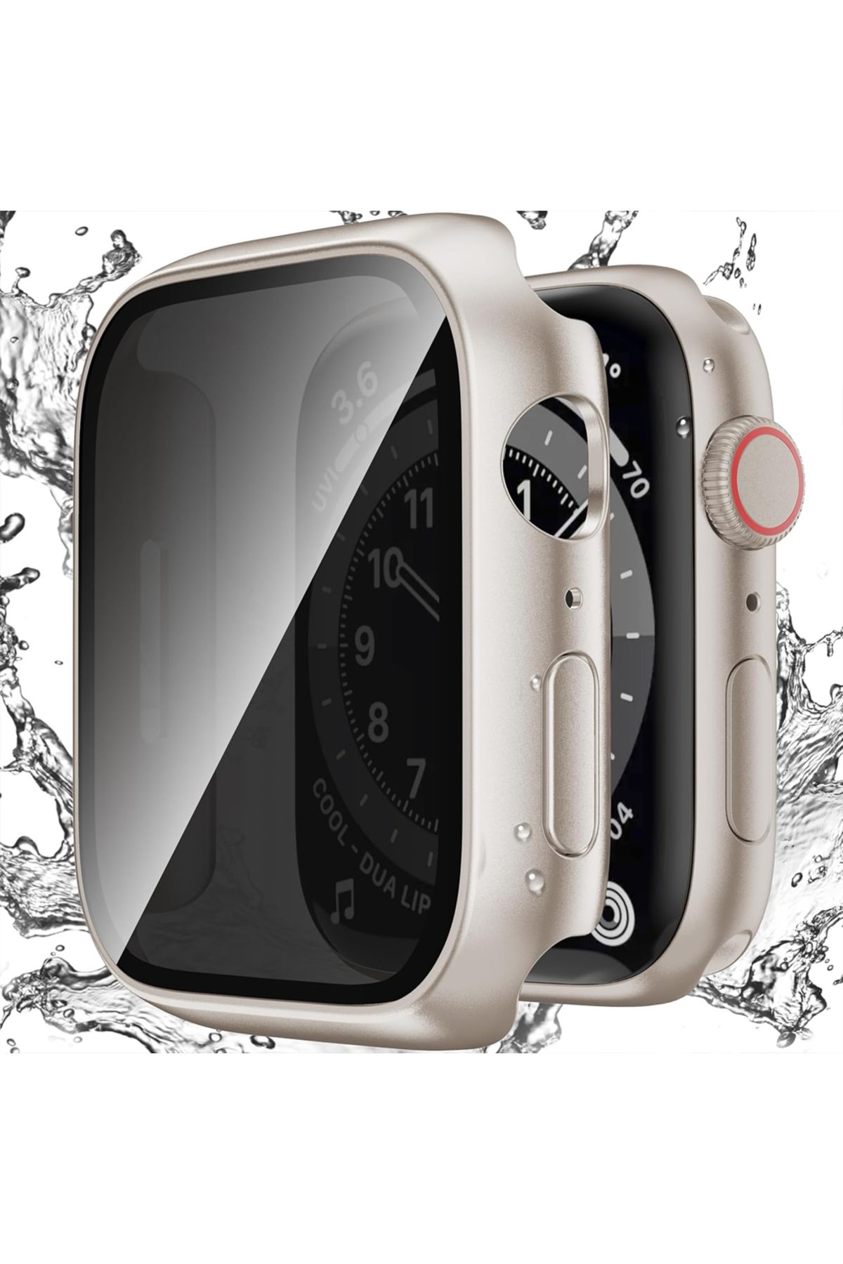 Sneezy İOS Watch Series 10 46mm Uyumlu Hayalet PC Sert Kasa Ekran Koruycu 360 Güvenli Koruma