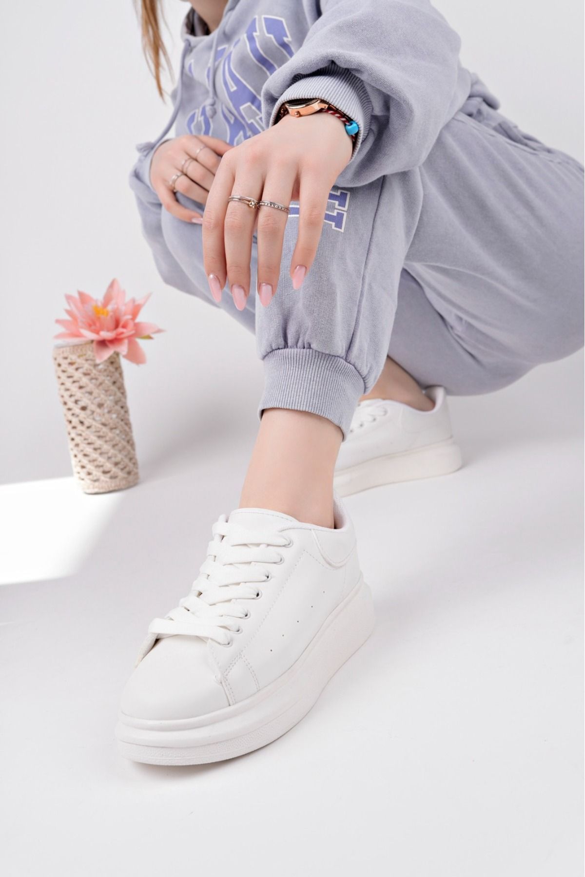 infinite8 Kadın Beyaz Spor Ayakkabı Sneaker