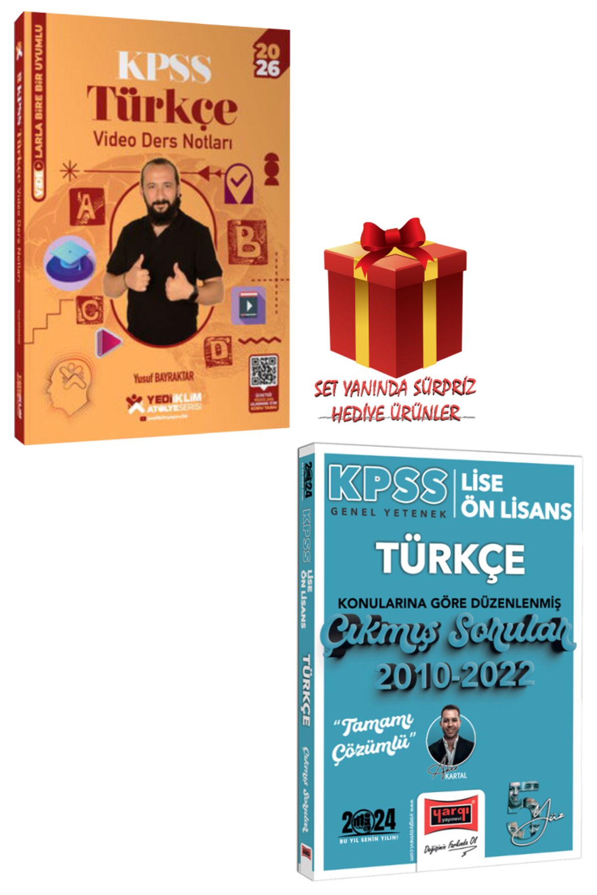 Yediiklim Yayınları 2026 KPSS Türkçe Video Ders Notları+Konularına Göre Düzenlenmiş Çıkmış Sorular 2010-2022+Hediye