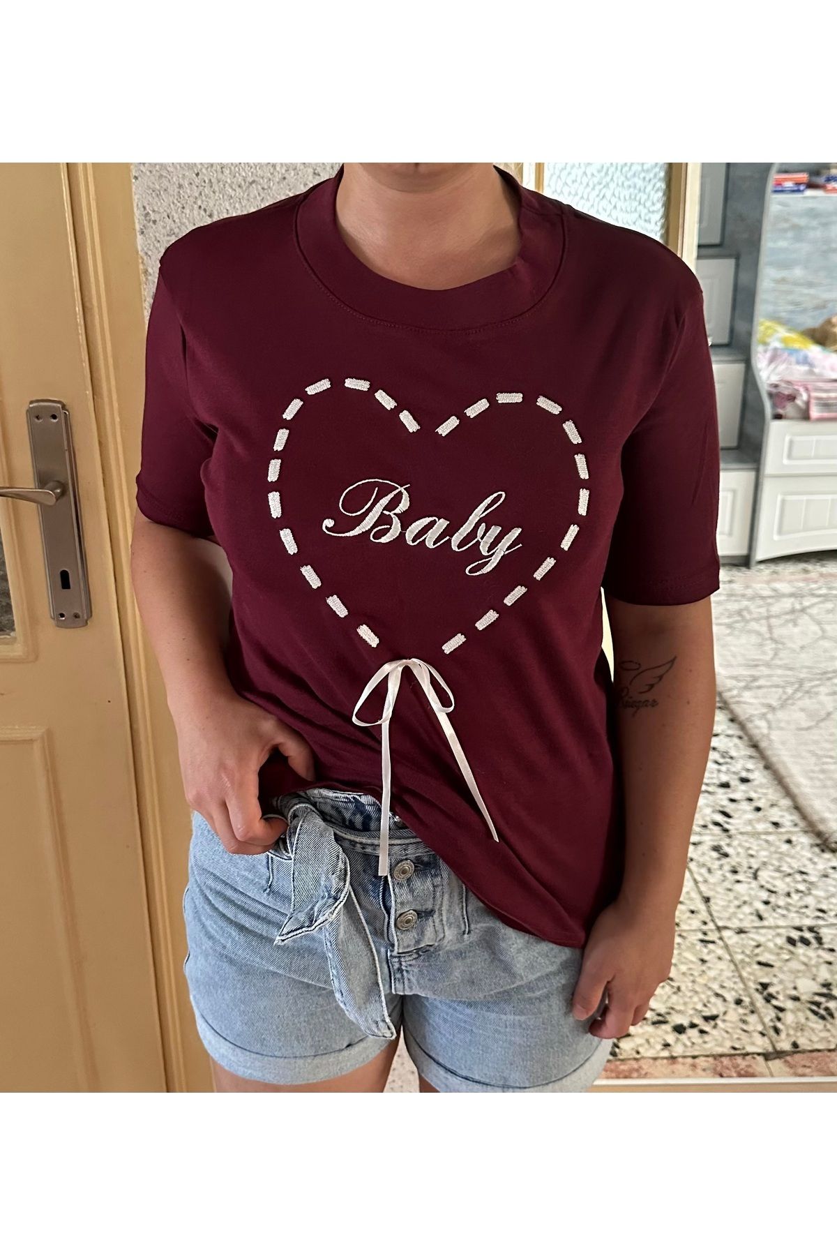 OYERGA MODA Kadın Pamuklu T-shirt