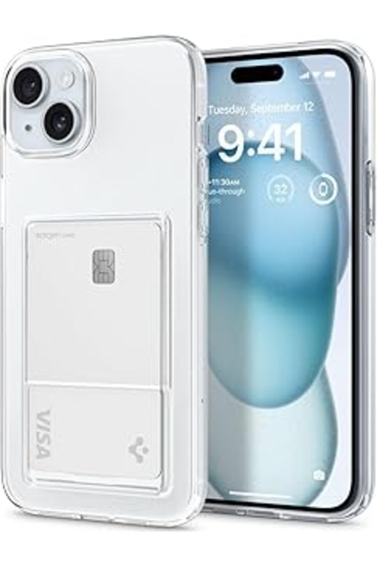 Mu Art Ahşap Iphone 15 Plus Kılıf Crystal Slot Crystal Clear - Acs06667