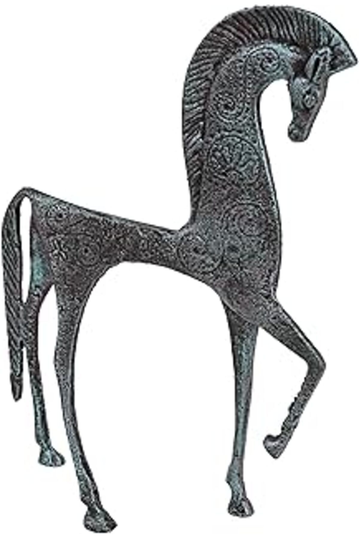 ASİTAN Design Toscano Sp806 Yunan Demir İşi Spartalı At Heykeli, Verdigris
