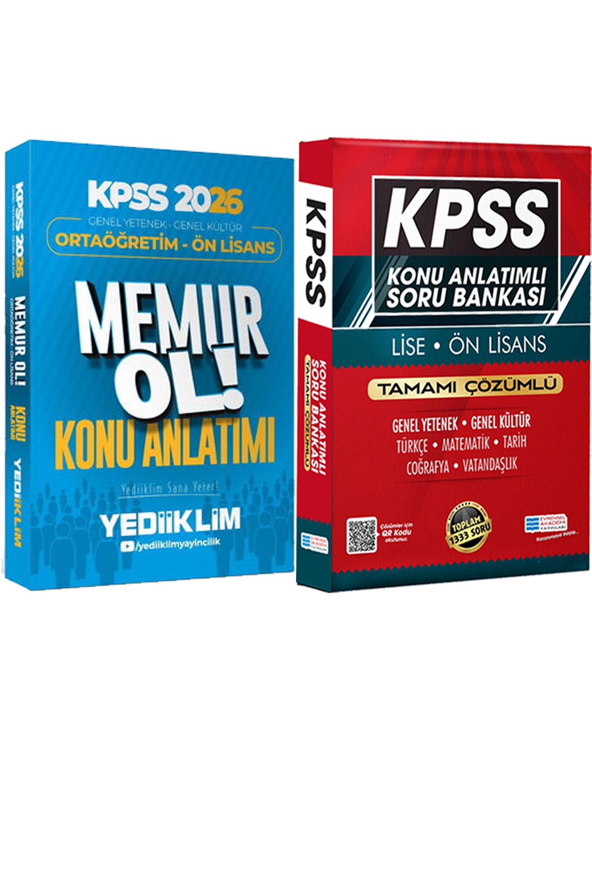 Yediiklim Yayınları 2026 Ortaöğretim-Önlisans Genel Kültür-Genel Yetenek Memur Konu + Lise Önlisans Konu Ant. Soru