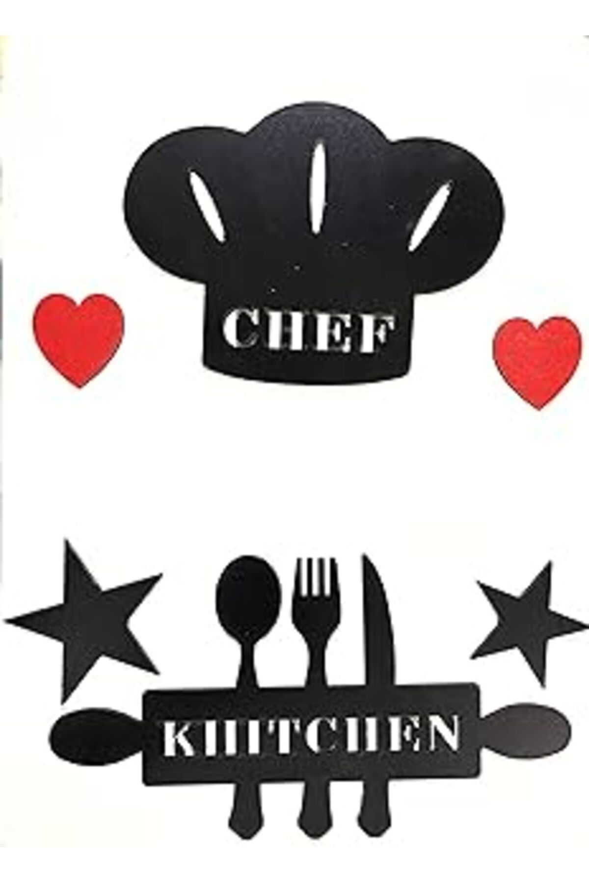 ASİTAN Chef & Khitchen 3 Mm Mdf Duvar Süsü Dekoratif Yazı Ahşap