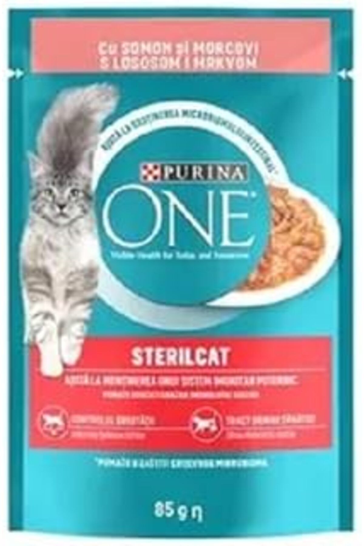 Qedii Purina One Kısırlaştırılmış Kediler İçin Sos Icerisinde Somonlu Ve Havuclu Mini Filetolar Yaş Kedi