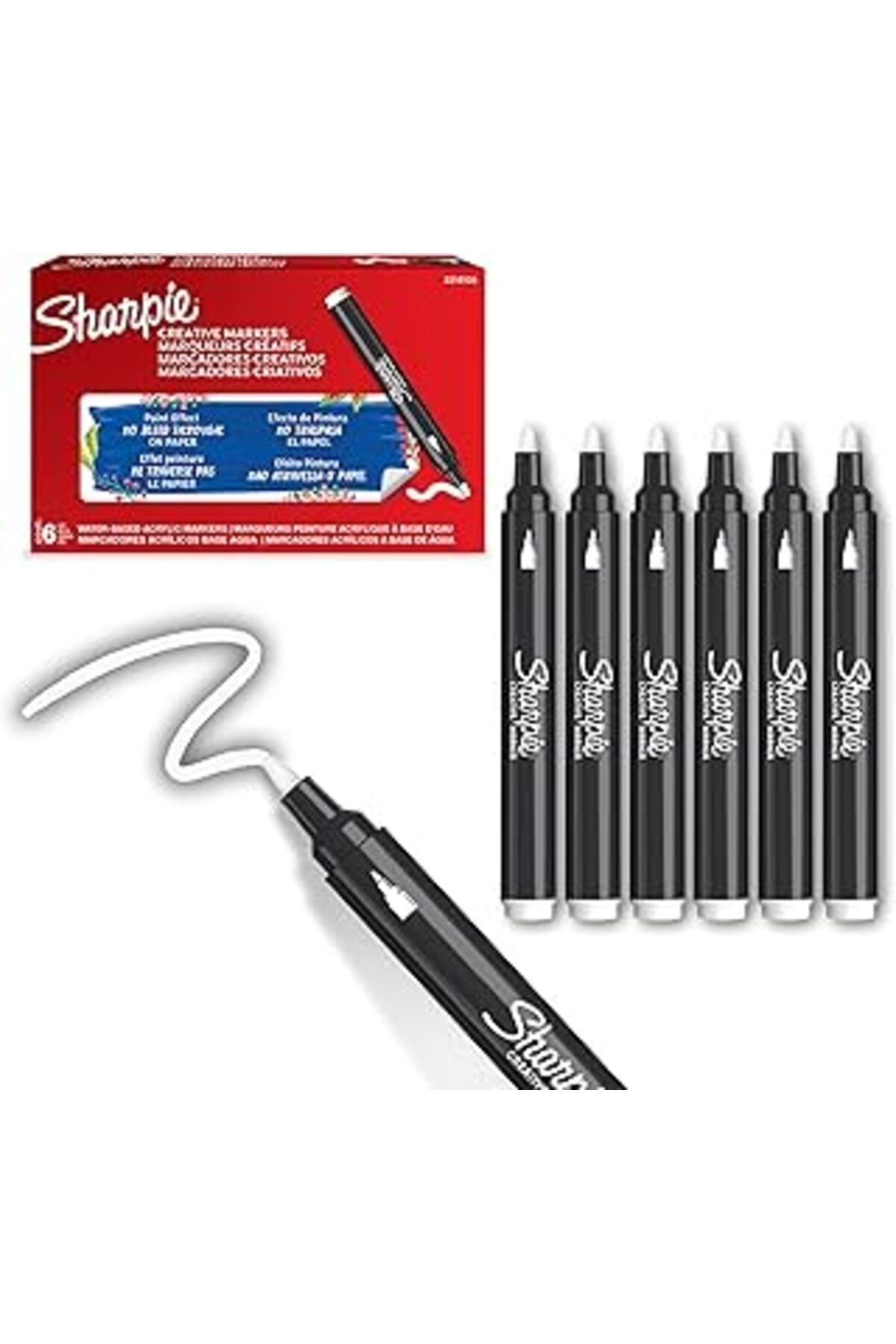 ASİTAN Sharpie Akrilik Markör, Yuvarlak Uç, Beyaz