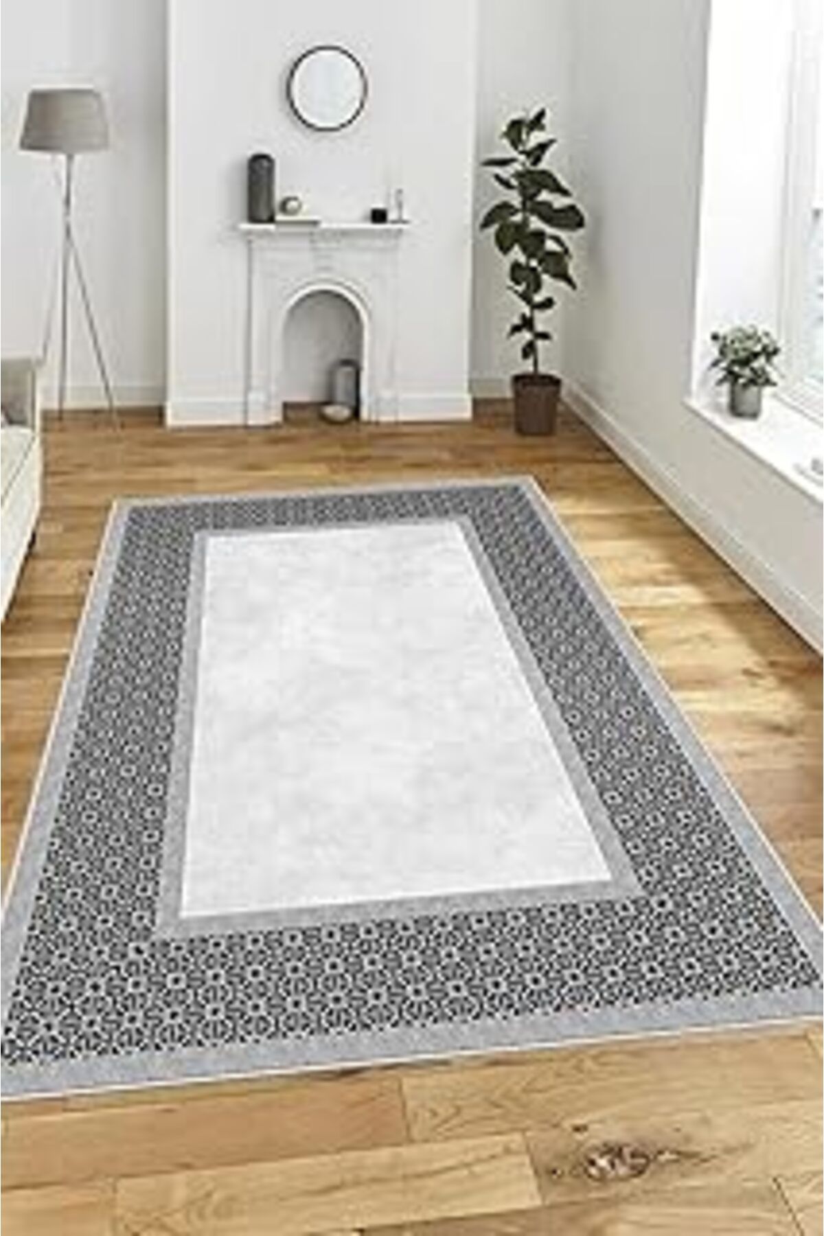ASİTAN Dekoratif Kaymaz Taban Halı Çerçeve Desen Fnl-103 230324-Fnl-103-Slnw50X80