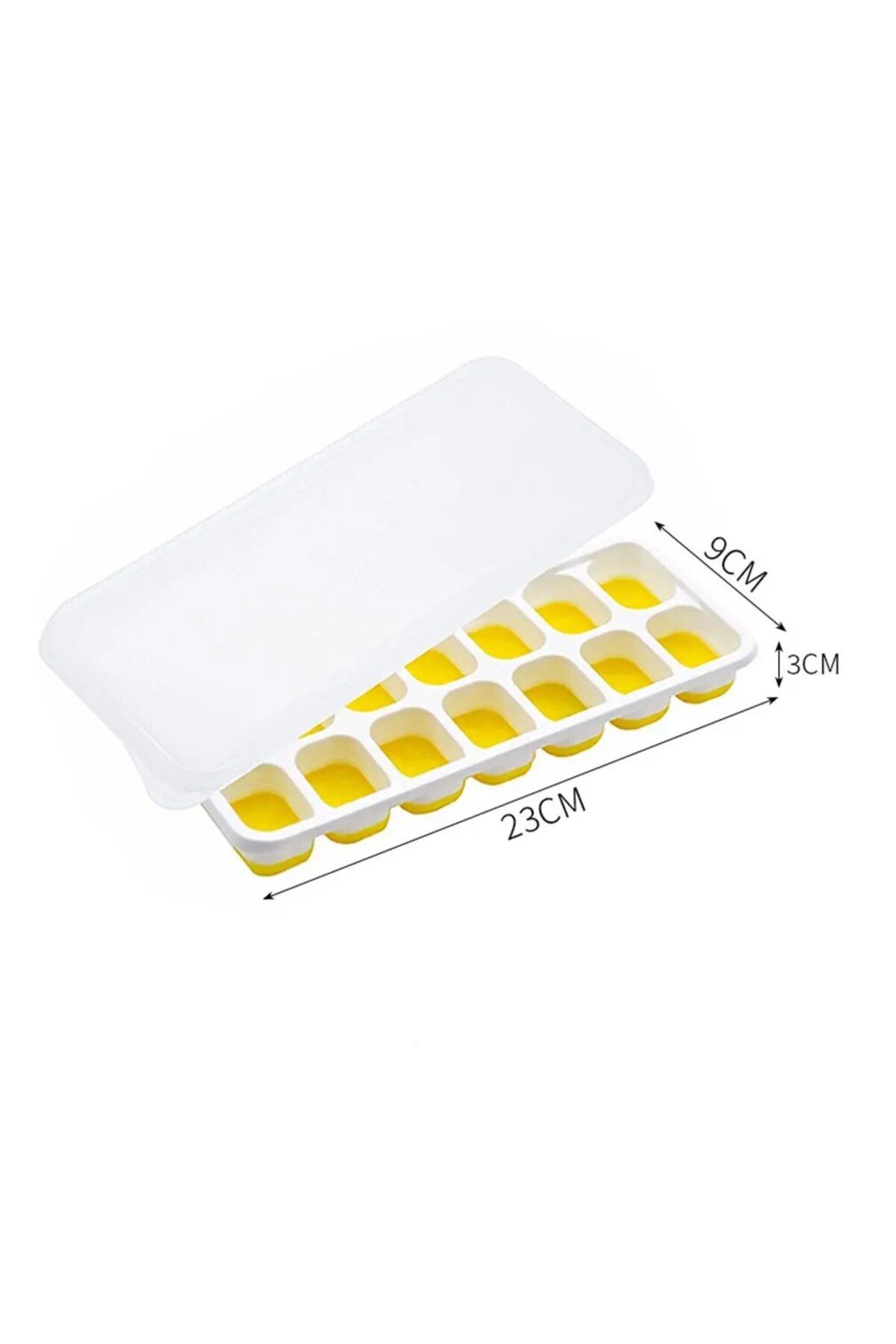 choice2-1pc yellow 14 Grid Ice Cube Tray Silicone Mold Square Ice Cube Tray Mold Ice Cube Maker Non-toxic Du 1