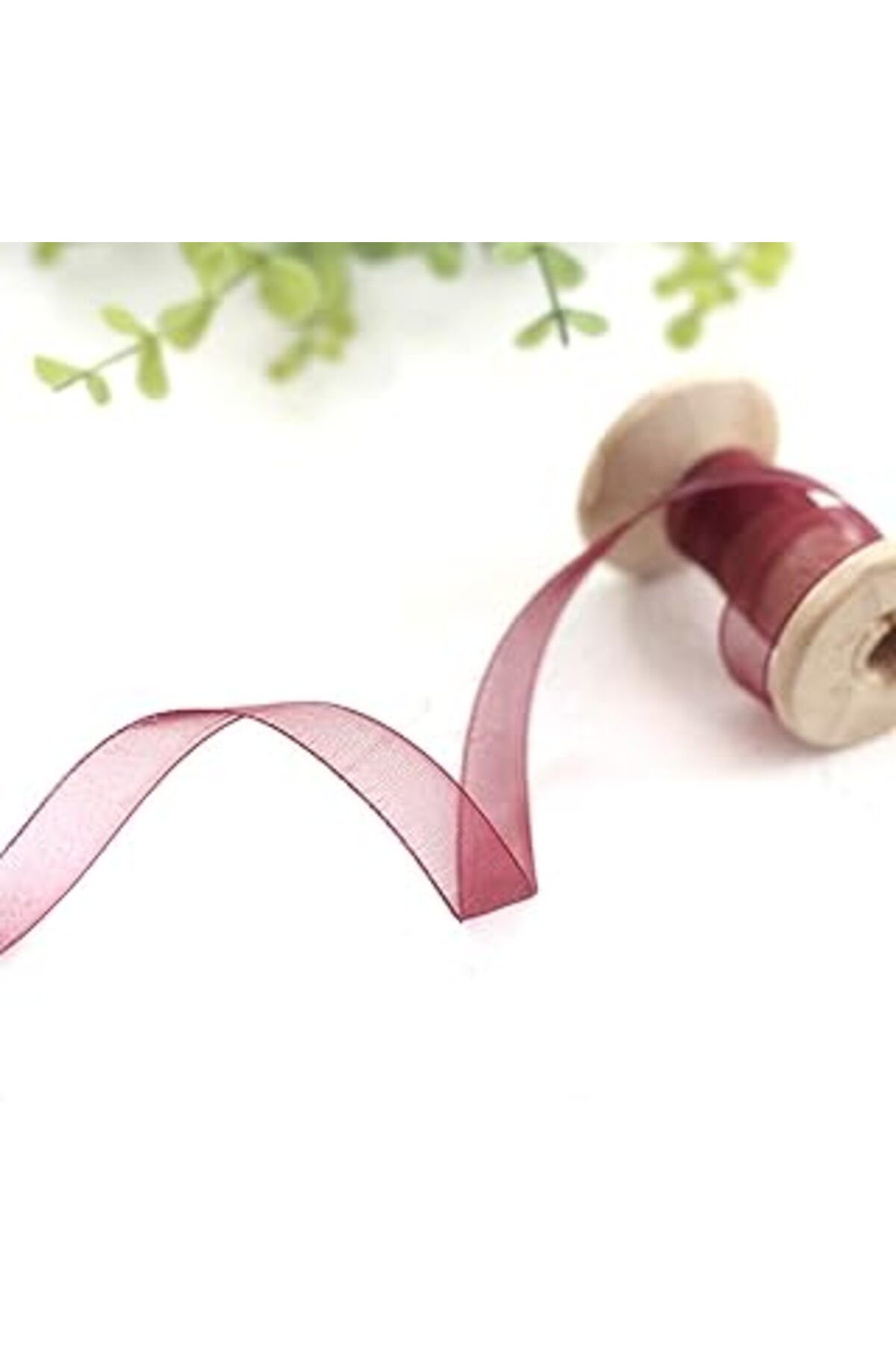 ASİTAN Bimotif Organze Kurdele, 20 Metre Bordo