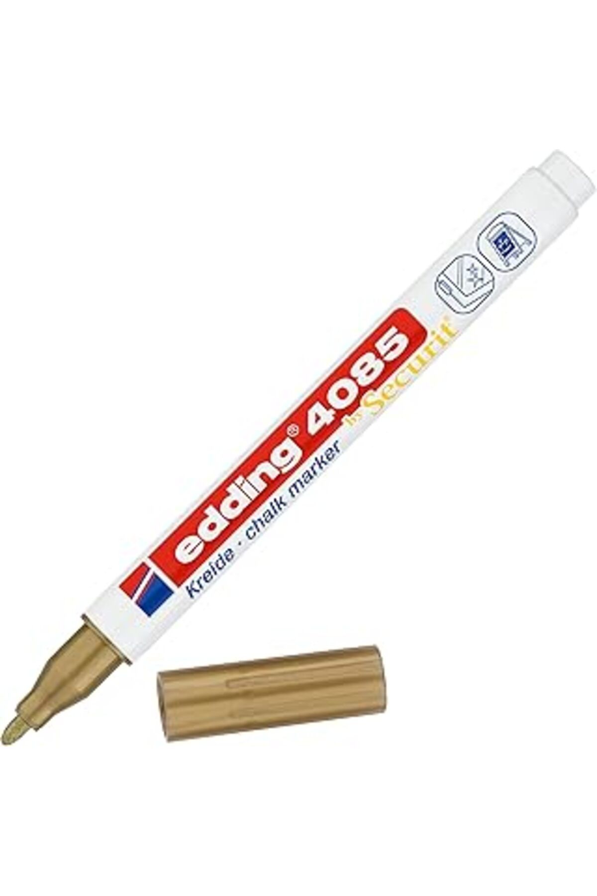 Qedii Edding 4085 Tebeşir Kalemi - Altın - 1 Tebeşir Kalemi - 1-2 Mm Yuvarlak Uçlu