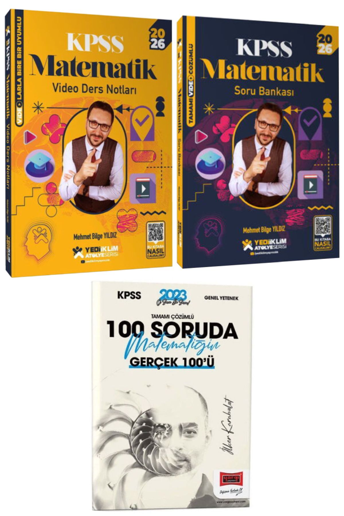 Yediiklim Yayınları Mehmet Bilge Yıldız | 2026 KPSS Matematik Video Ders Notları+Soru Bankası+100 Soruda Matematik
