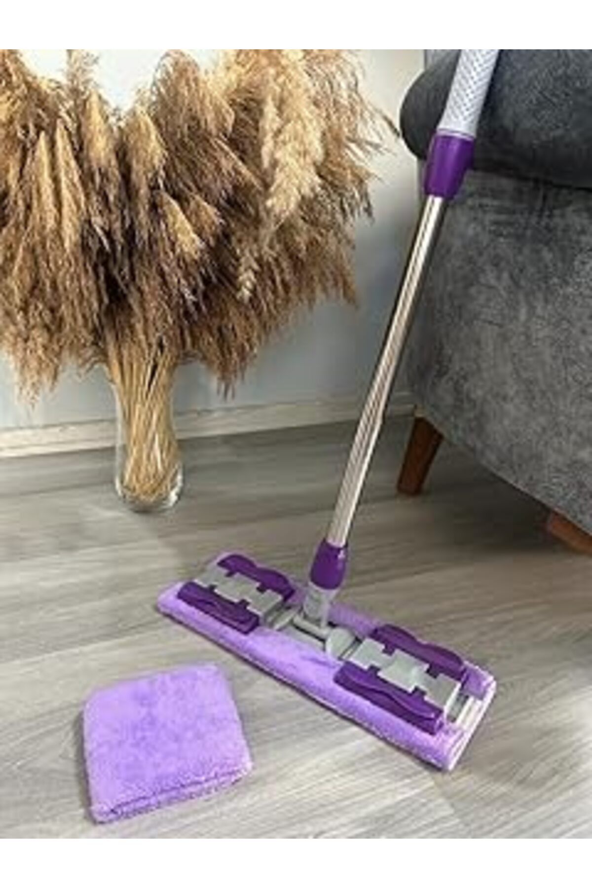 ASİTAN Noksi Sihirli Teleskobik Mandallı Mop.Yedek Bez Hediyeli.Fayans,Duvar,Yüzey Ve Cam Temizlik Paspası