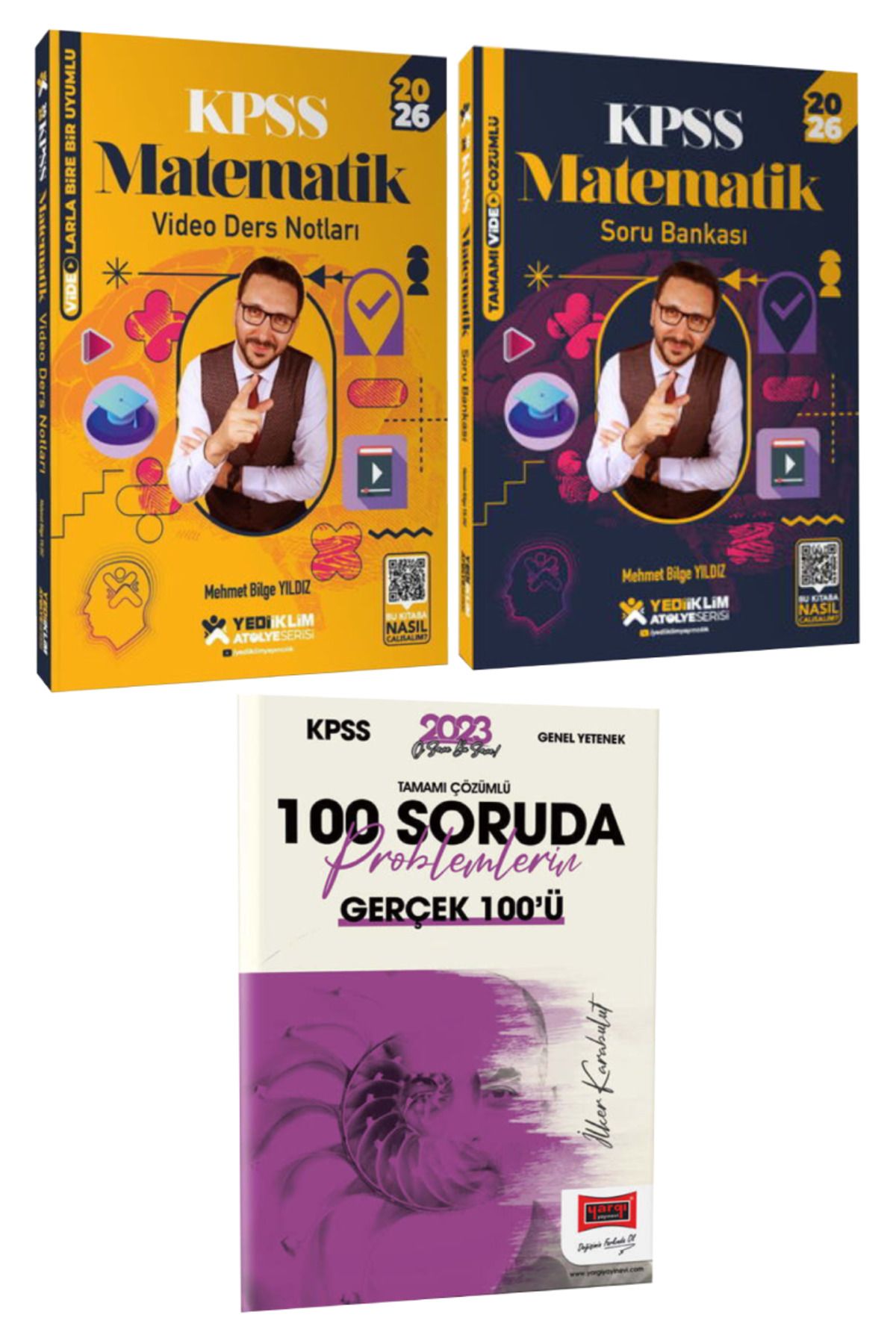 Yediiklim Yayınları Mehmet Bilge Yıldız | 2026 KPSS Matematik Video Ders Notları+Soru Bankası+100 Soruda Problemler