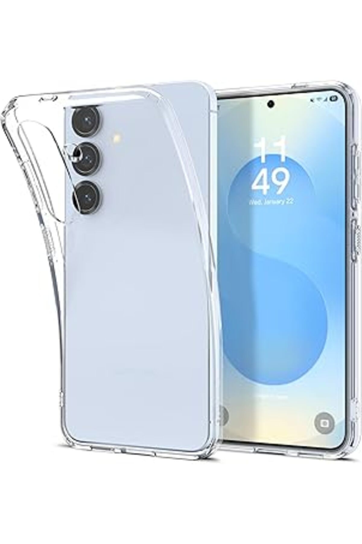 Mu Art Ahşap Galaxy S25 Plus Kılıf Liquid Crystal 4 Tarafı Tam Koruma Crystal Clear - Acs08974
