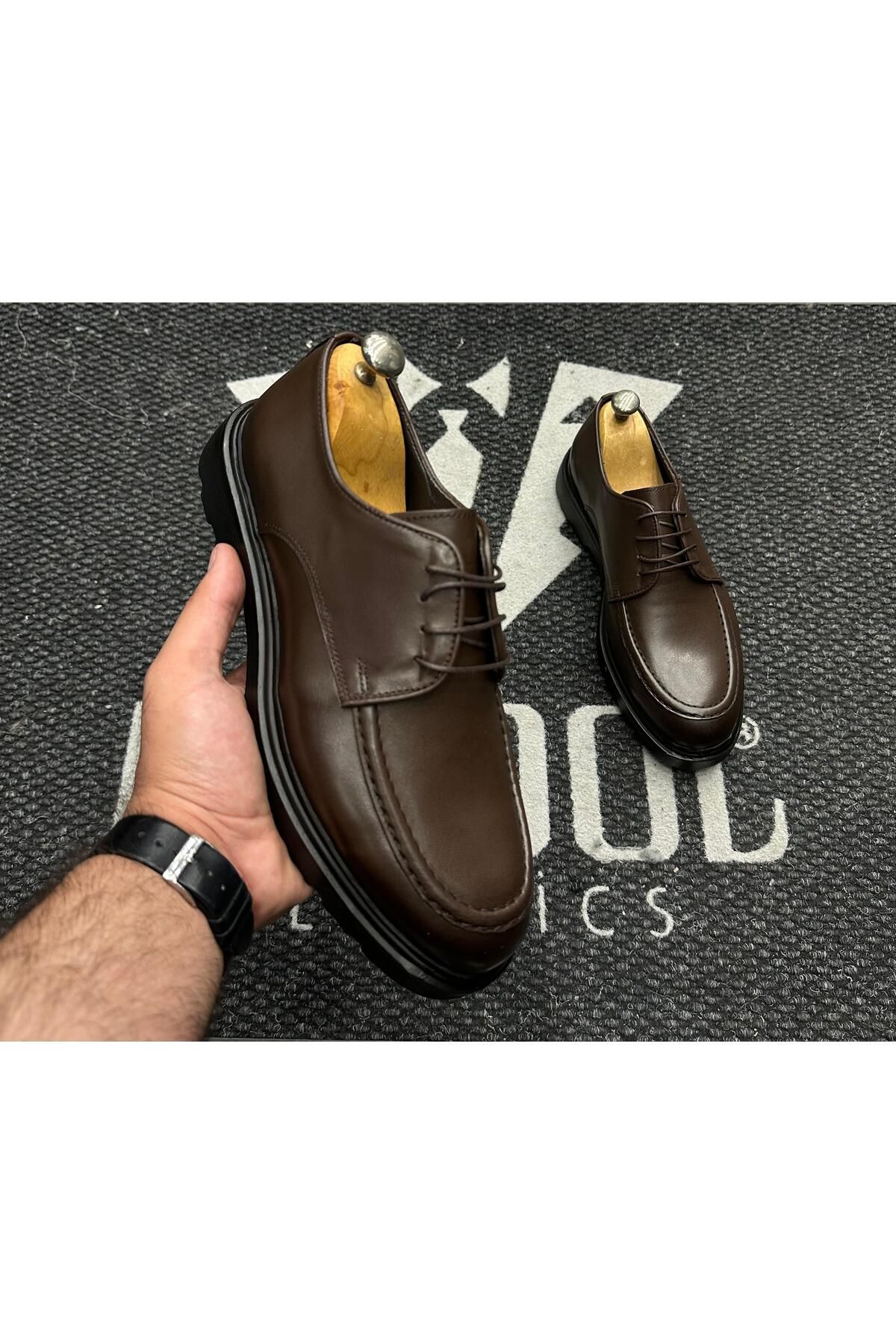 bycool classics İÇ DIŞ NATUREL DERİ KAHVE RENGİ AYAKKABI