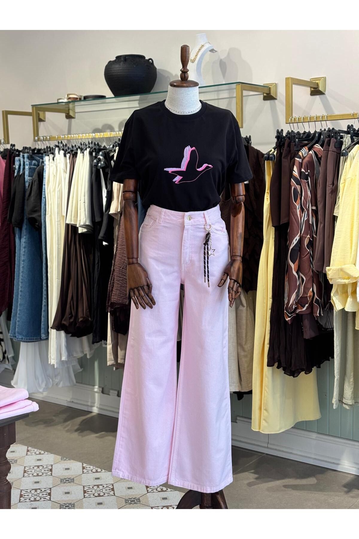 The Zest Boutique Boyamlı Gabardin Charmlı Pantolon