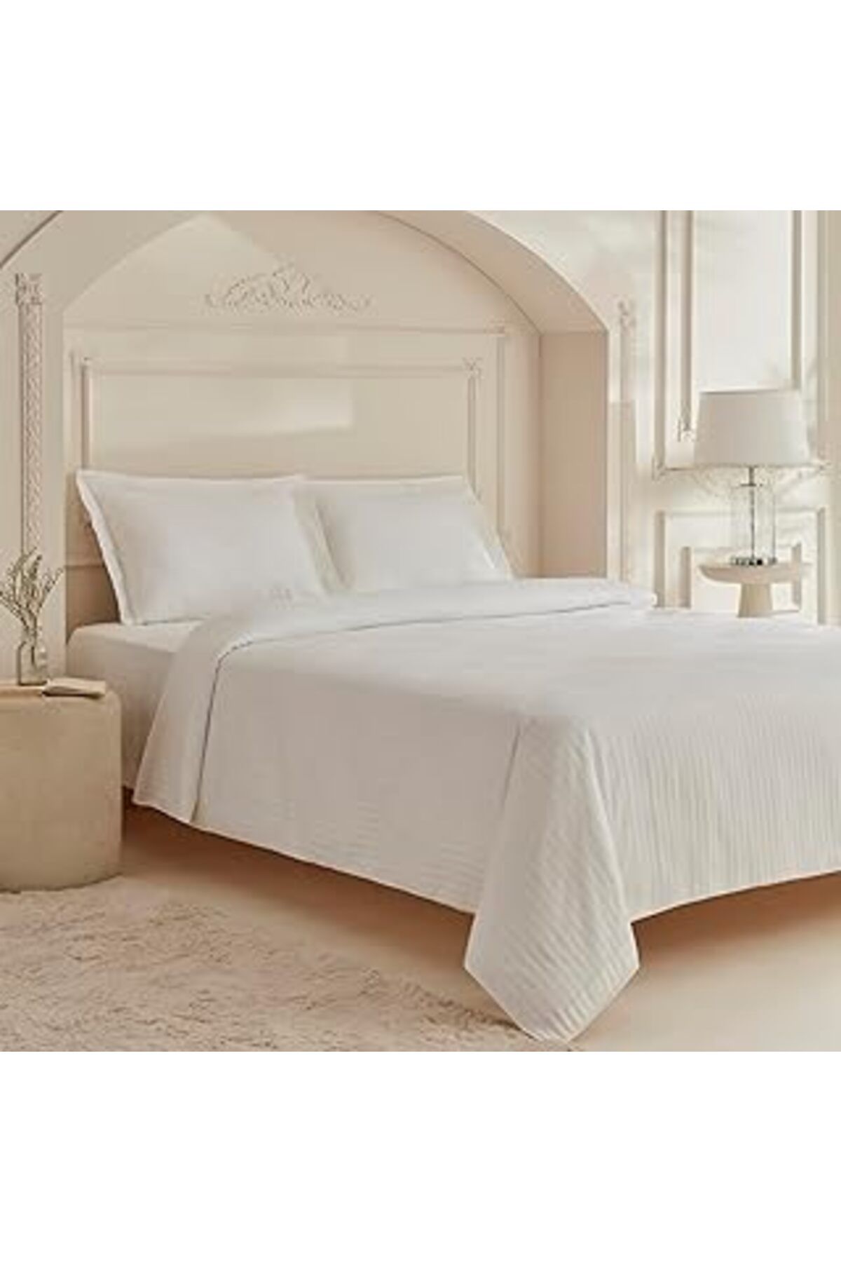 ASİTAN Karaca Home White Collection Minas 94 Tel%100 Pamuk, Saten Çift Kişilik Nevresim Takımı, Çizgili Be