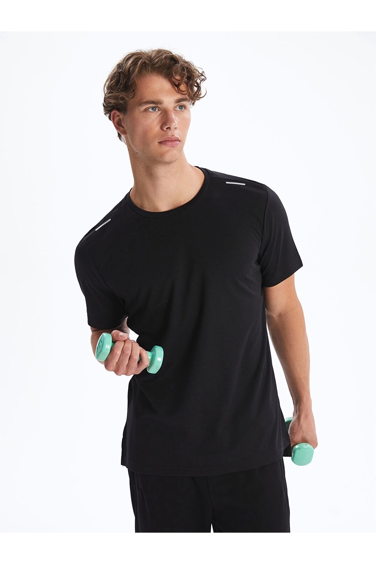 LC Waikiki XSIDE ACTIVE Siyah DRY-TECH Bisiklet Yaka Kısa Kollu Erkek Spor Tişört