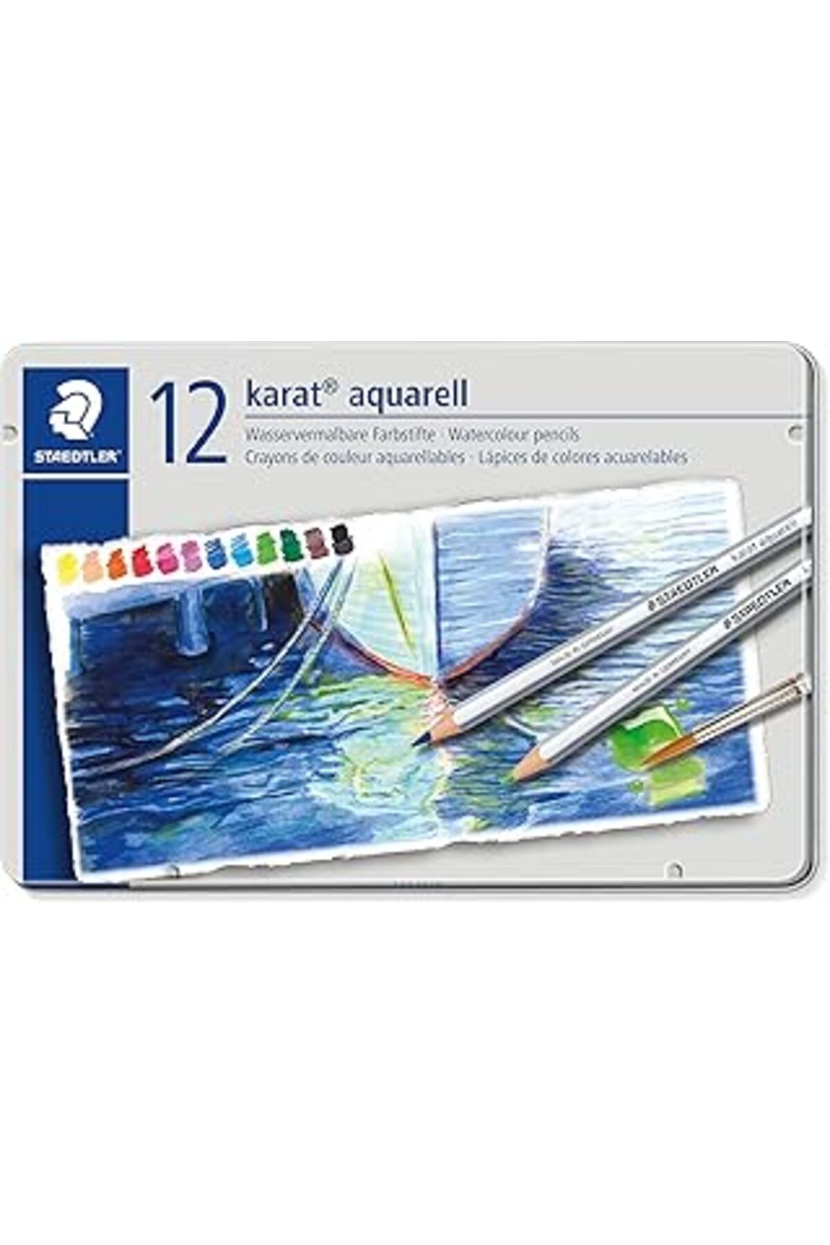 ASİTAN Staedtler 125 M12 Karat Karat Aquarell Kuru Boya 12'Li
