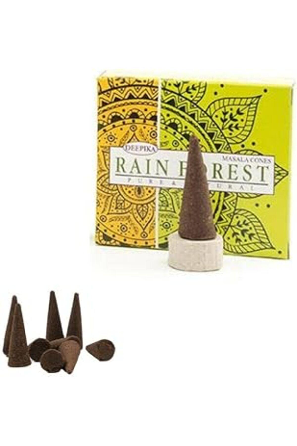 Qedii Deepika Masala Agarbatti || Pure & Natural Incense Konik Tütsü (Şelale Geri Akışkanlı) (Rain Forest