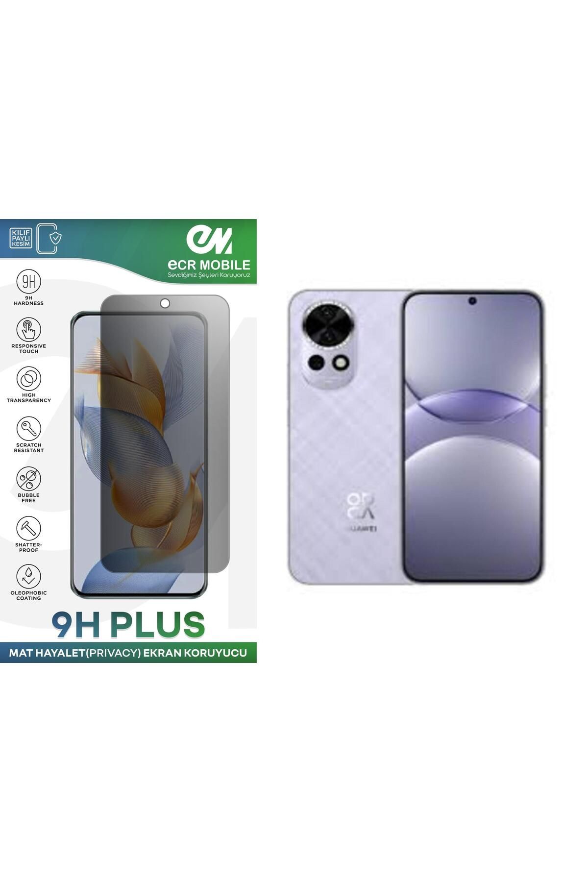 Ecr Mobile Huawei Nova 13 Ekran Koruyucu Tam Uyumlu 9H Esnek Nano Kırılmayan MAT HAYALET(Privacy)