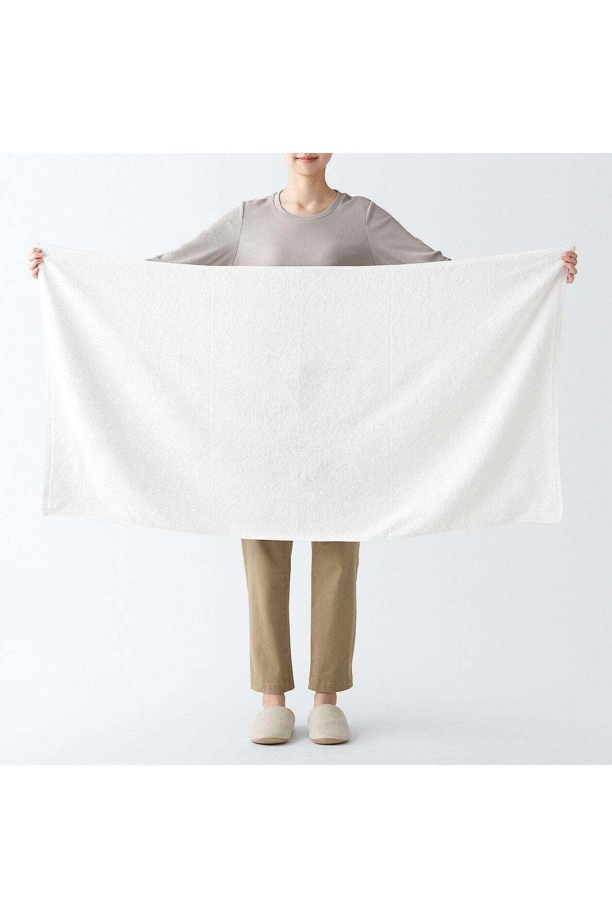 Muji-Twin Pile Large Bath Towel with Loop, W 70 x L 140 cm 5