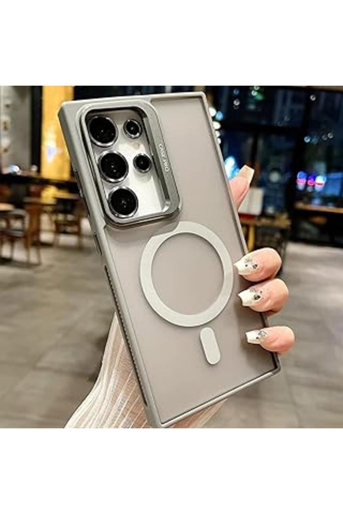NETWORK ART Galaxy S24 Ultra Ile Uyumlu Kamera Lens Aparatlı Stand Olabilen Magsafe Ile Uyumlu Kamera Korumalı