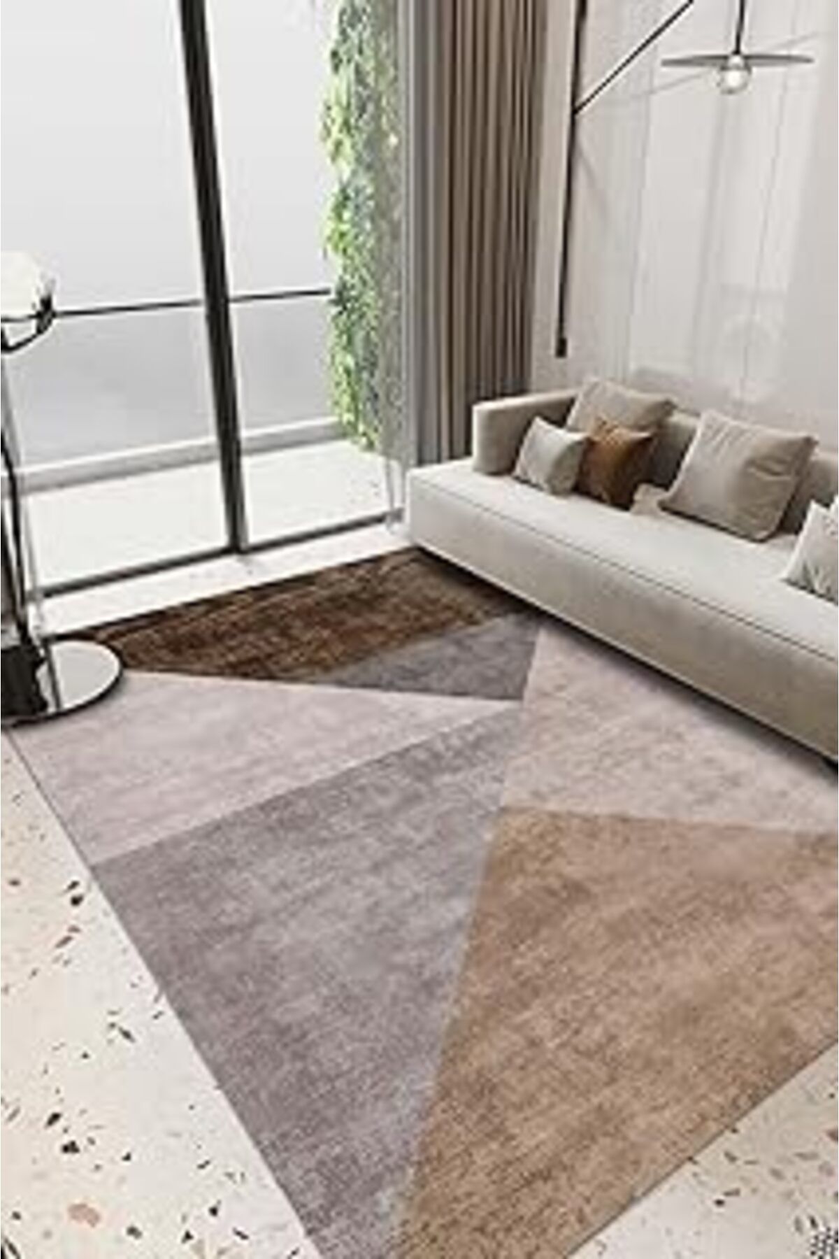 ASİTAN Depoba Barty Kadife Modern Kaymaz Pamuk Tabanlı Yıkanabilir Antibakteriyel Salon Halısı 80X300