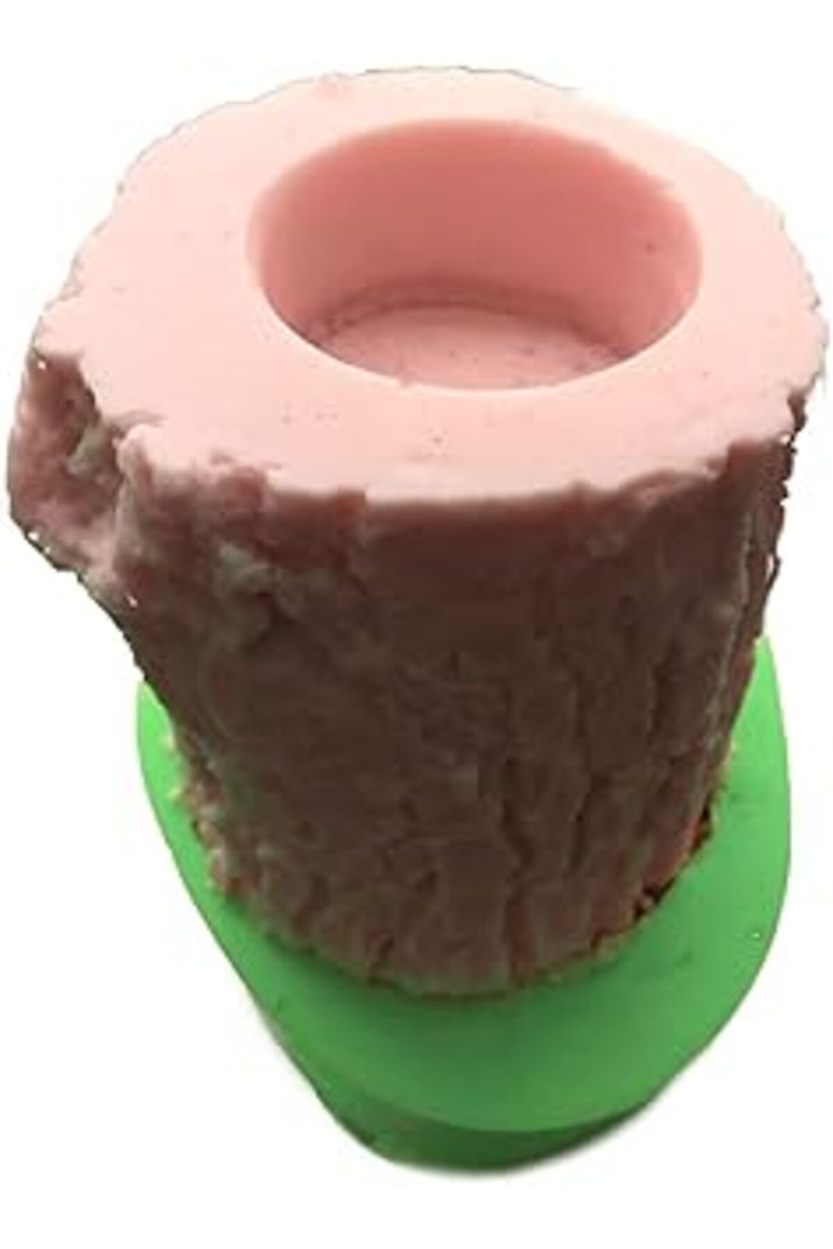 NETWORK ART Parti Vitrini Ağaç Kütüğü Şeklinde Tea Light Mum Altlığı Silikon Mum Kalıbı 7x6,5x8 Cm (YEŞİL)