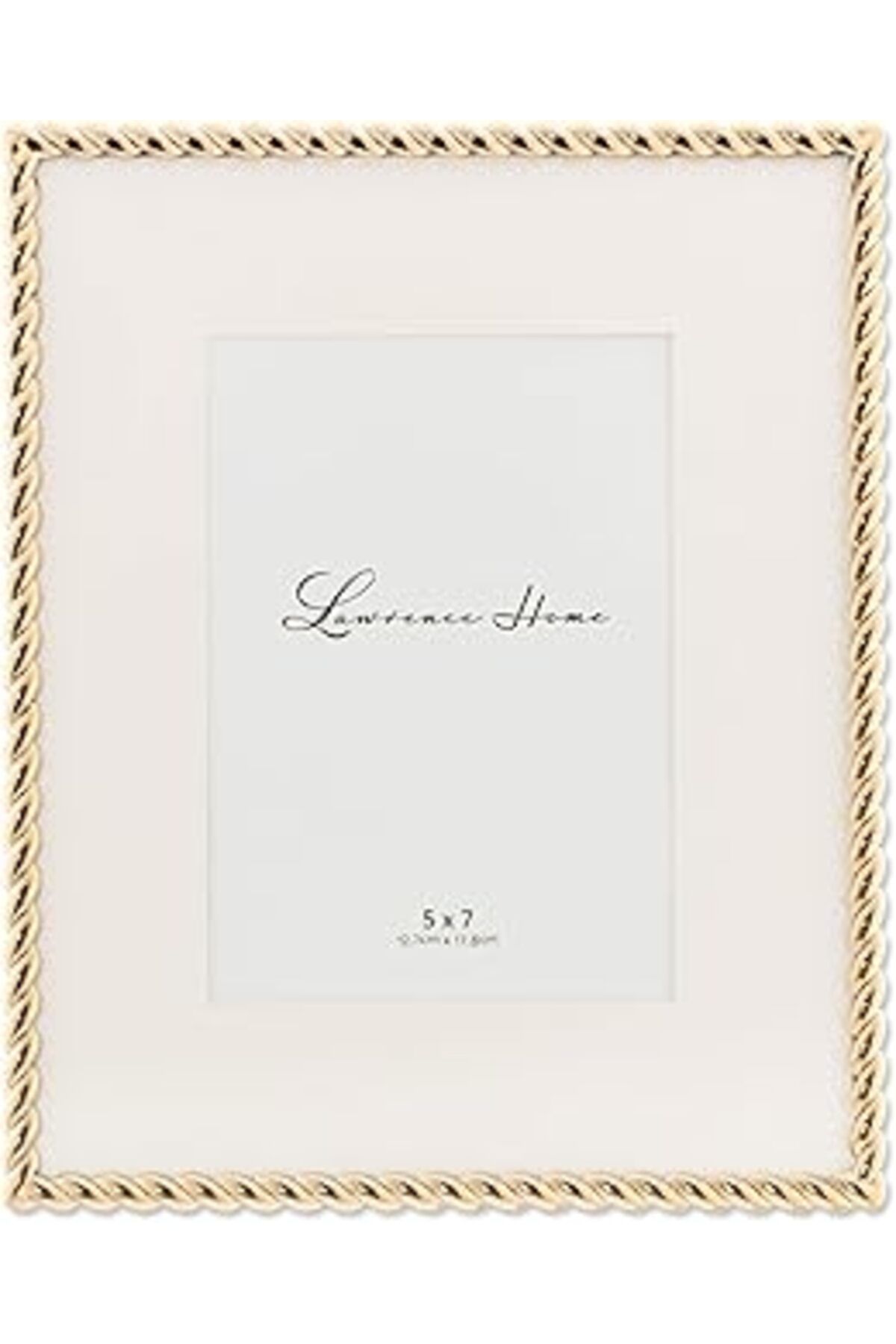 Mu Art Ahşap Lawrence Frames Halat Tasarım Metal Çerçeve, 8X10, Mat 5X7, Altın