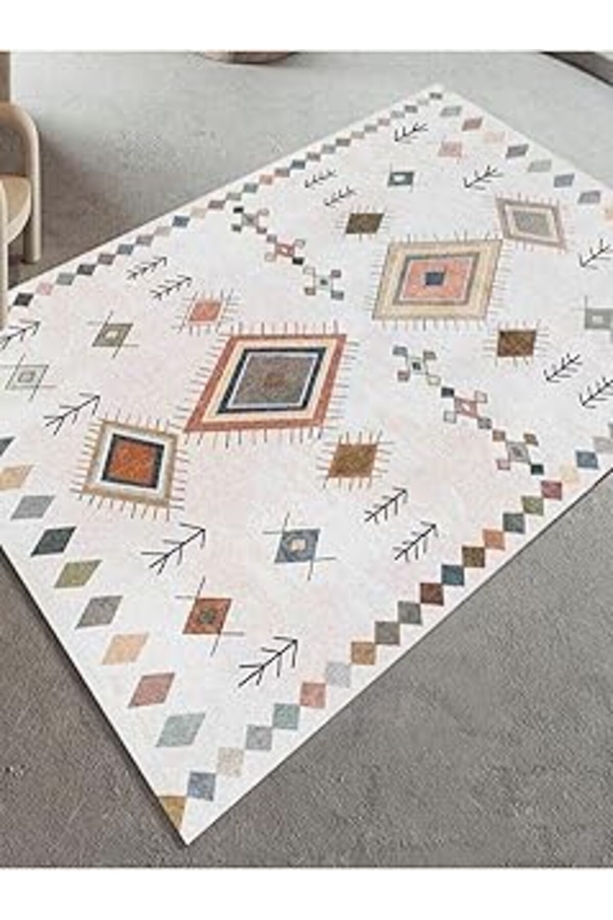 ASİTAN İskandinav Desen Dekoratif Kaymaz Halı Dijital Halı Mir-33 50X80Mir33333