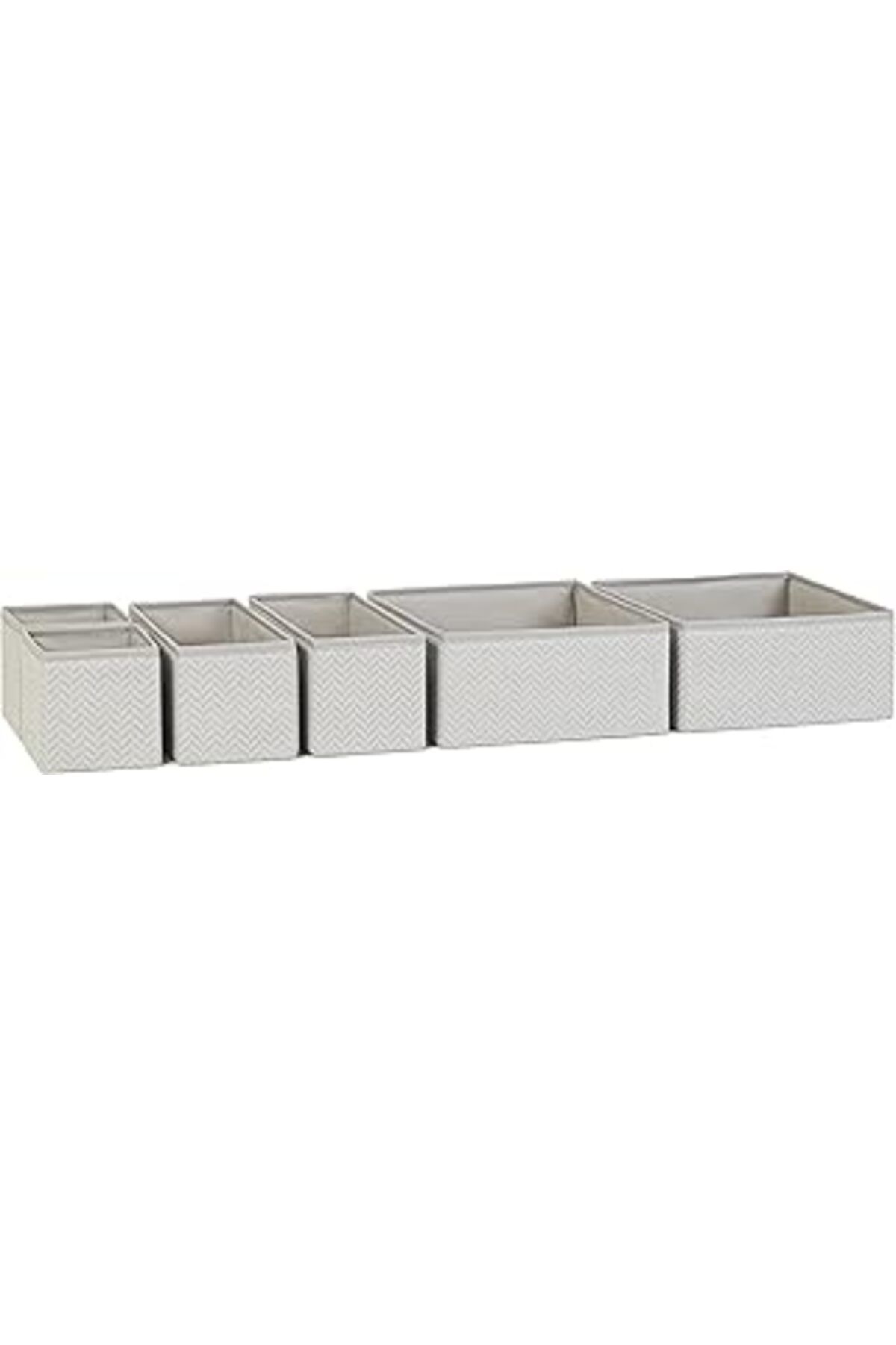 Qedii Home Textile 6'Lı Gri Balıksırtı Çekmece İçi Düzenleyici Kutu 2 Adet 28 X 28 X 13/2 Adet 28 X 13 X