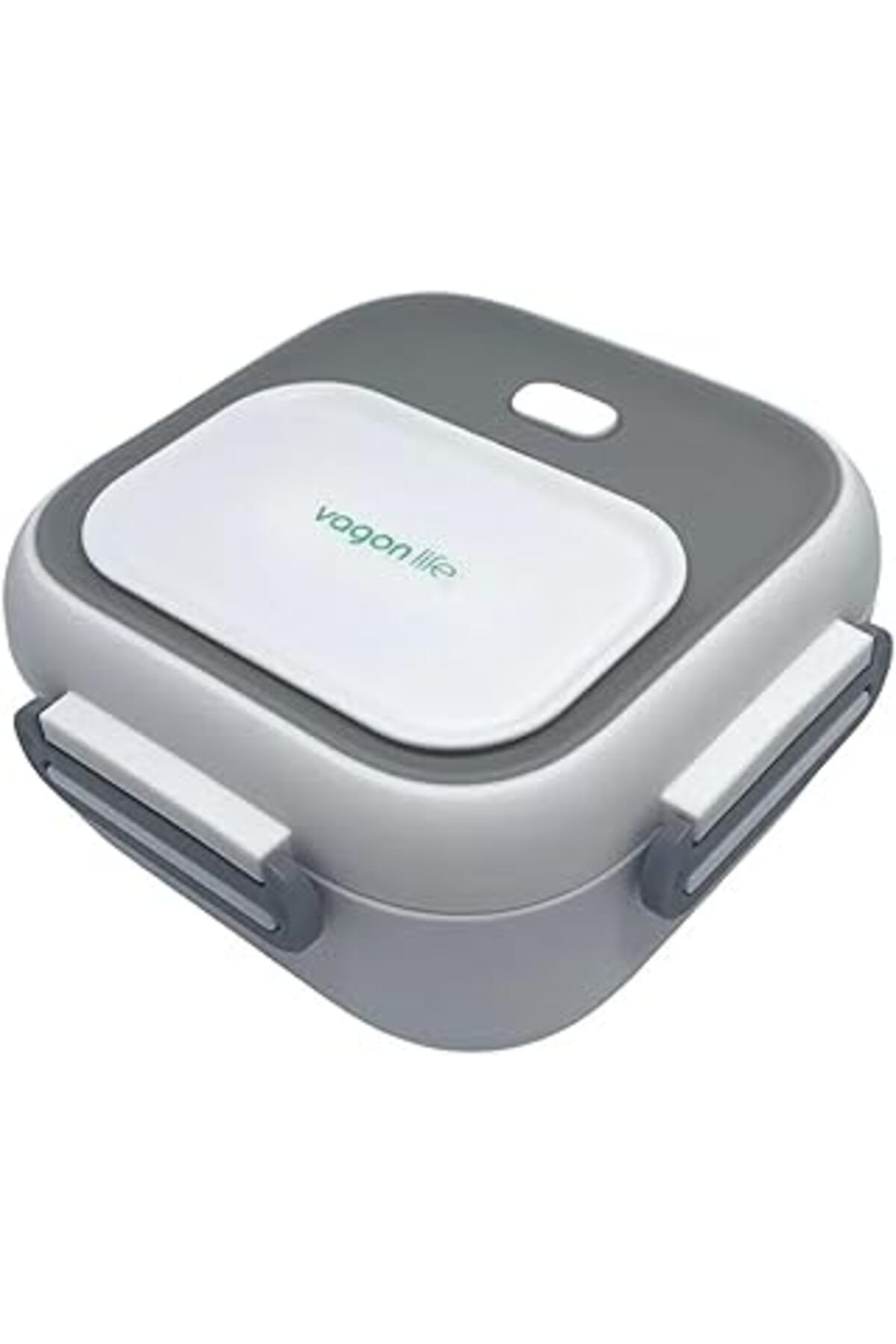 NETWORK ART Vagonlife Bento 500Ml Lunchbox Tek Katlı Çelik Sefer Tası Yemek Kutusu (Beyaz-Gri)