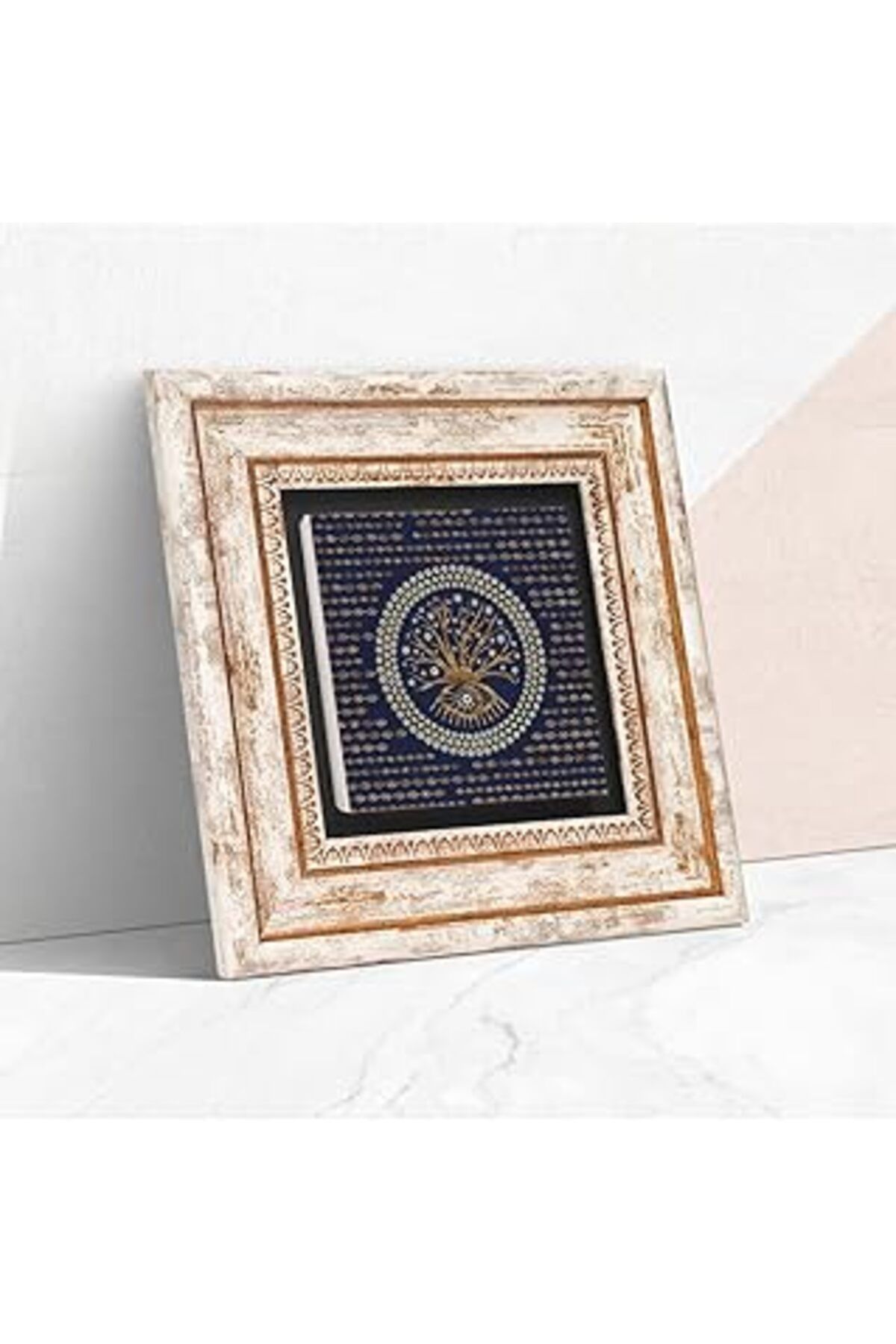 ASİTAN Pinecone Nazar Ağaç Taş Duvar Tablosu - Çerçeveli Taş Tablo - Dekoratif Duvar Sanatı - Modern Ev Ve