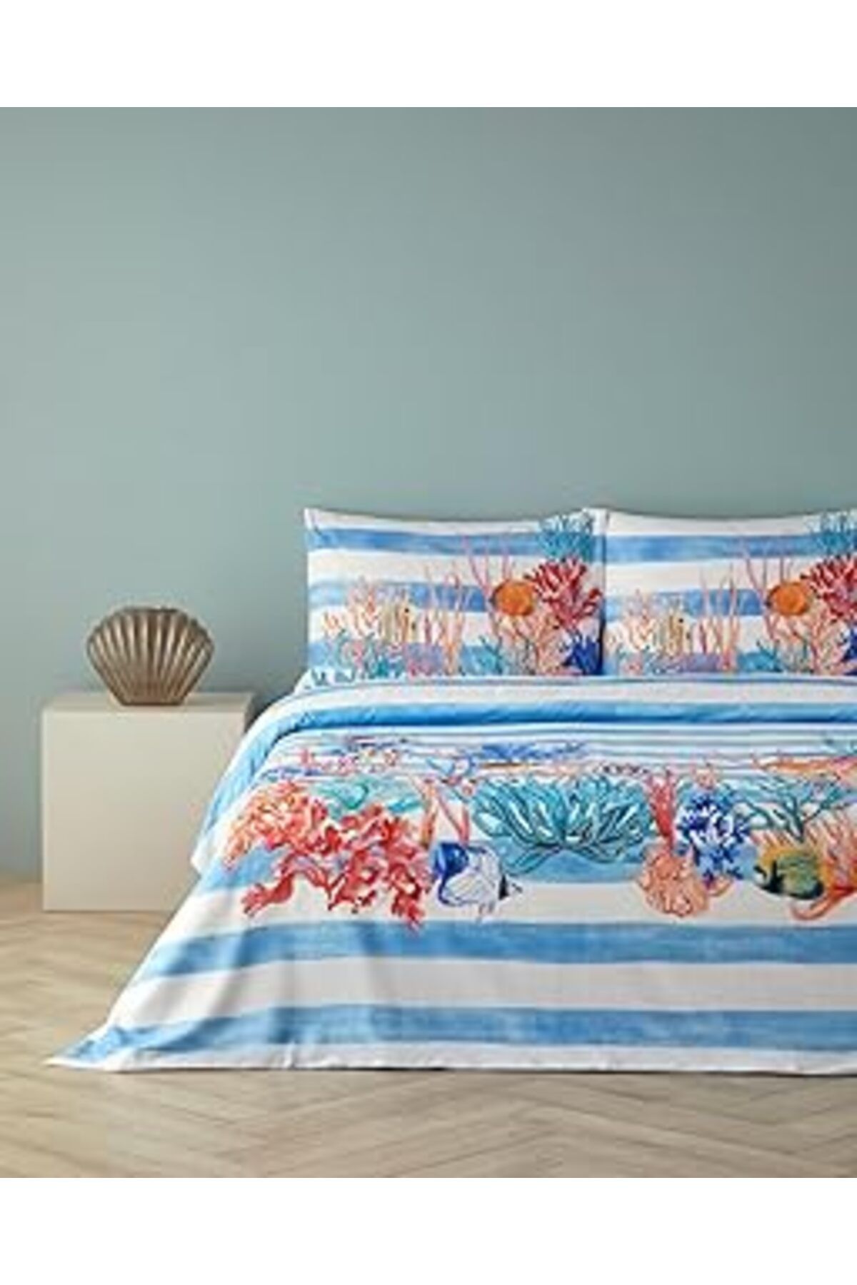 Qedii English Home Deep Ocean Çift Kişilik Nevresim Seti Mavi