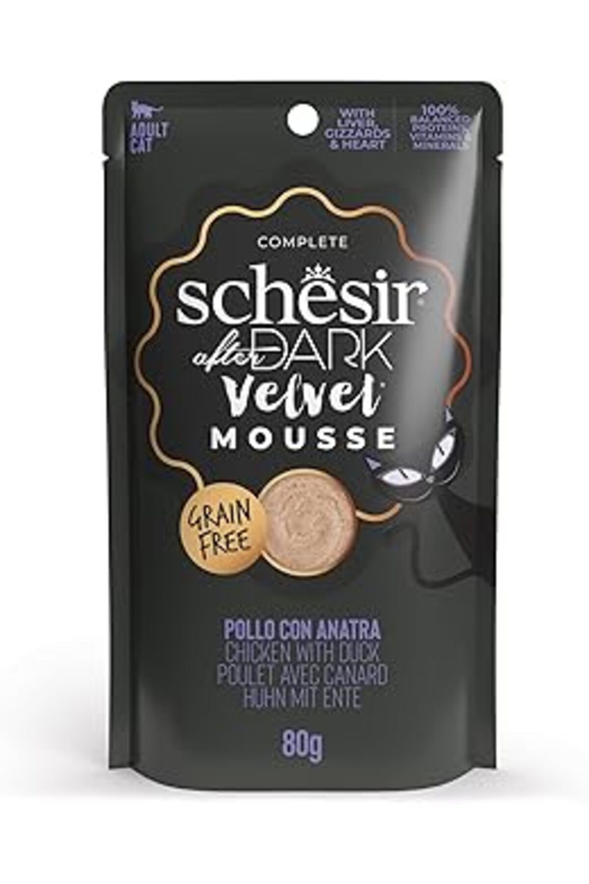 NETWORK ART Schesir After Dark Tavuk Ile Ördek Mus Yetişkin Kedi Pouch 80G