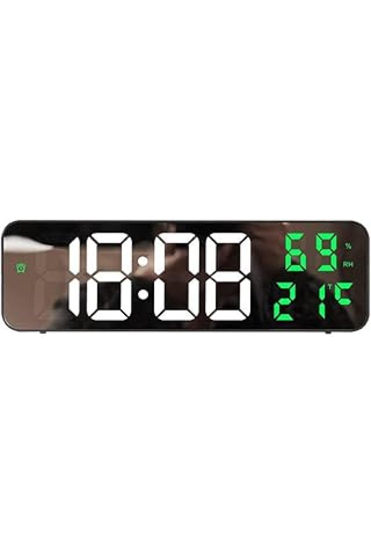 ASİTAN Valkyrie Nem Ölçer Dereceli Led Duvar Ve Masa Alarm Saati Yeşil