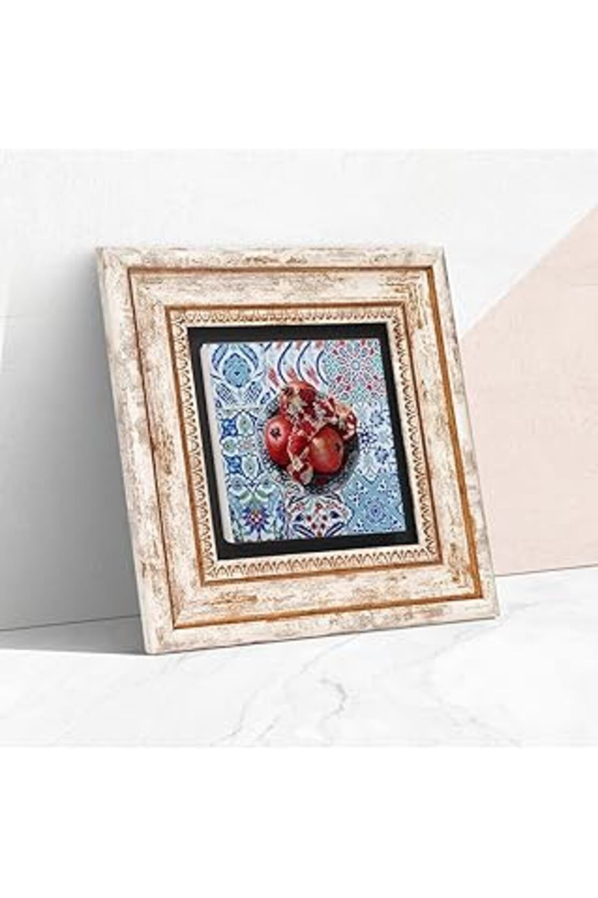 NETWORK ART Pinecone Nar Taş Duvar Tablosu - Çerçeveli Taş Tablo - Dekoratif Duvar Sanatı - Modern Ev Ve Ofis D