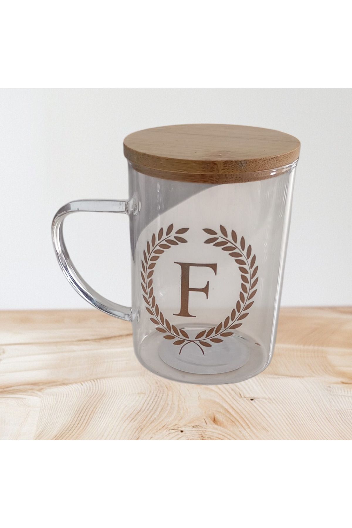 EGE HOME STORE Kişiye Özel Harfli Bardak Gold Yazılı (F ) Harfi
