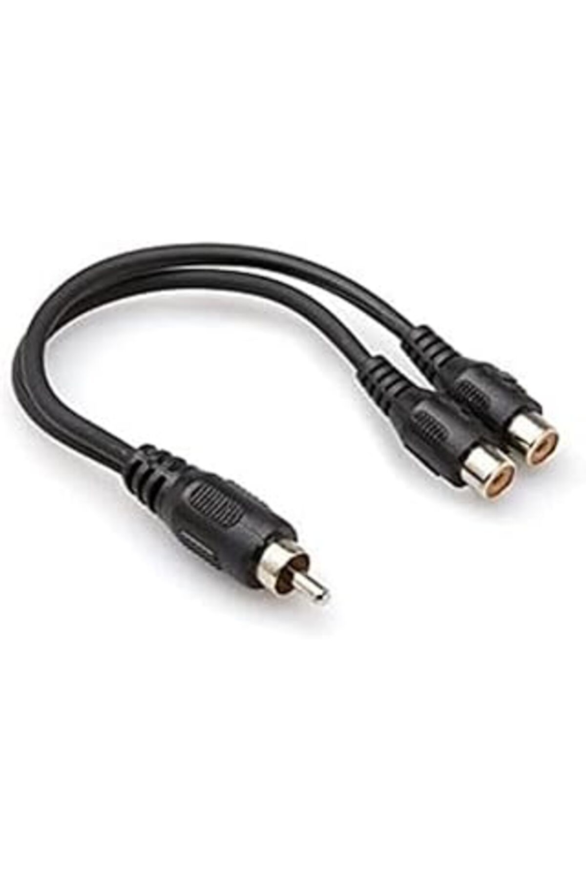 Qedii Hy-B100, Rca M To 2 Rca F Kablosu, 0.3 M, Siyah
