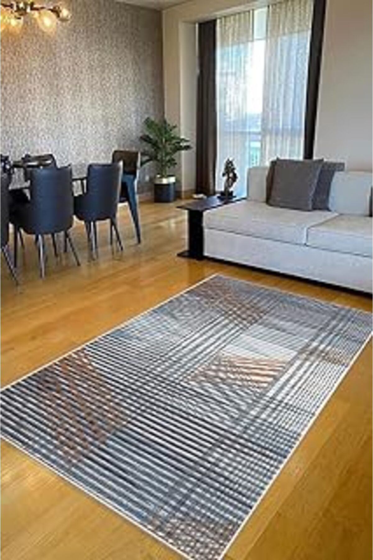 ASİTAN Sade Desen Yıkanabilir Kaymaz Halı Md-07 230324-Md-07-Slnw50X80