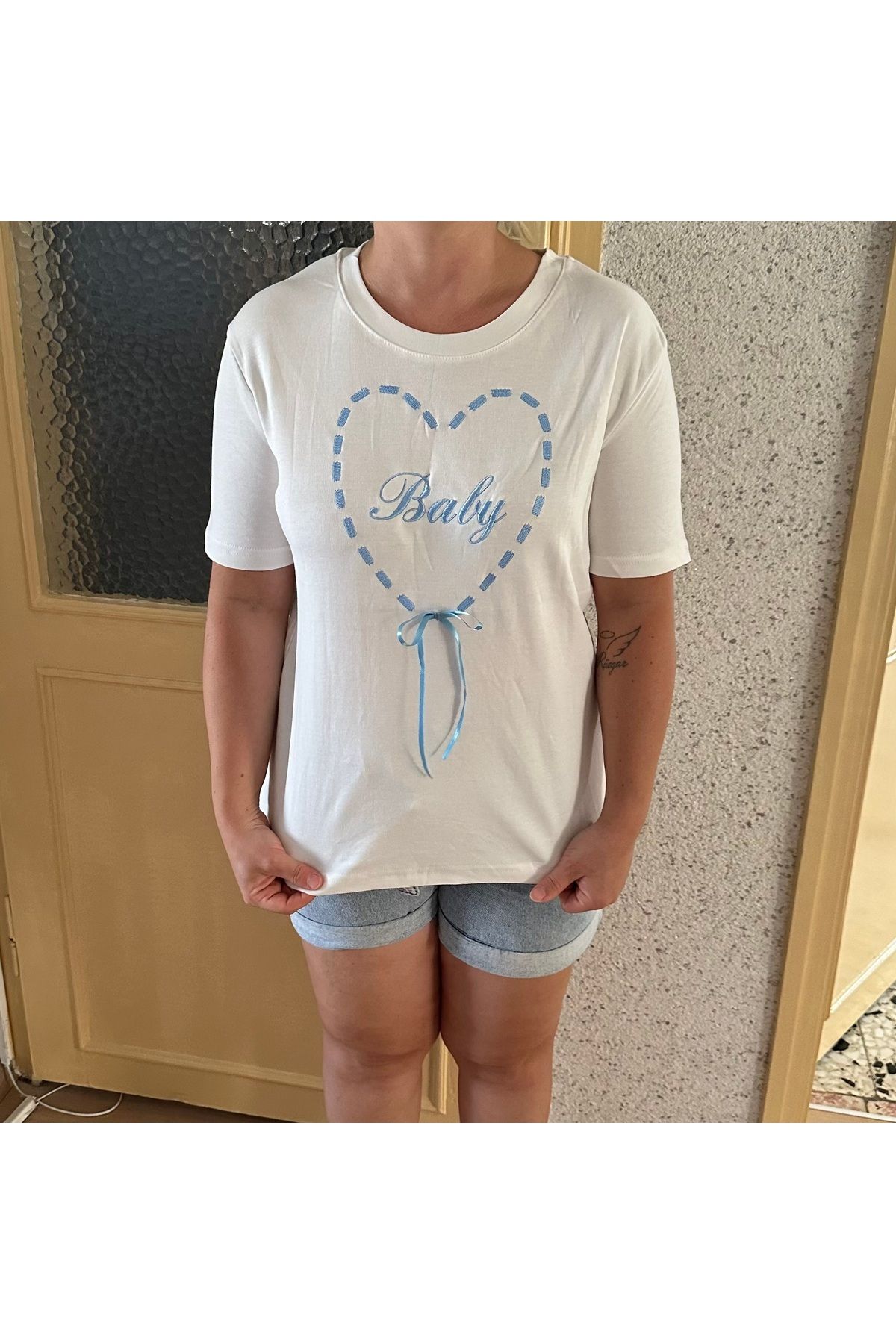 OYERGA MODA Kadın Pamuklu T-shirt