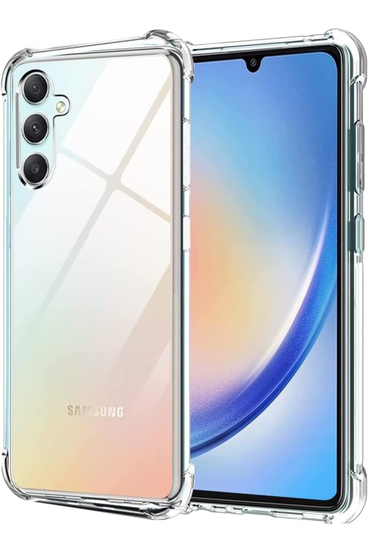 Ehr. Samsung Galaxy A34 Uyumlu Darbe Önleyici Sararmaya Dayanıklı Airbag Korumalı Ultra Slim TPU Şeffaf S