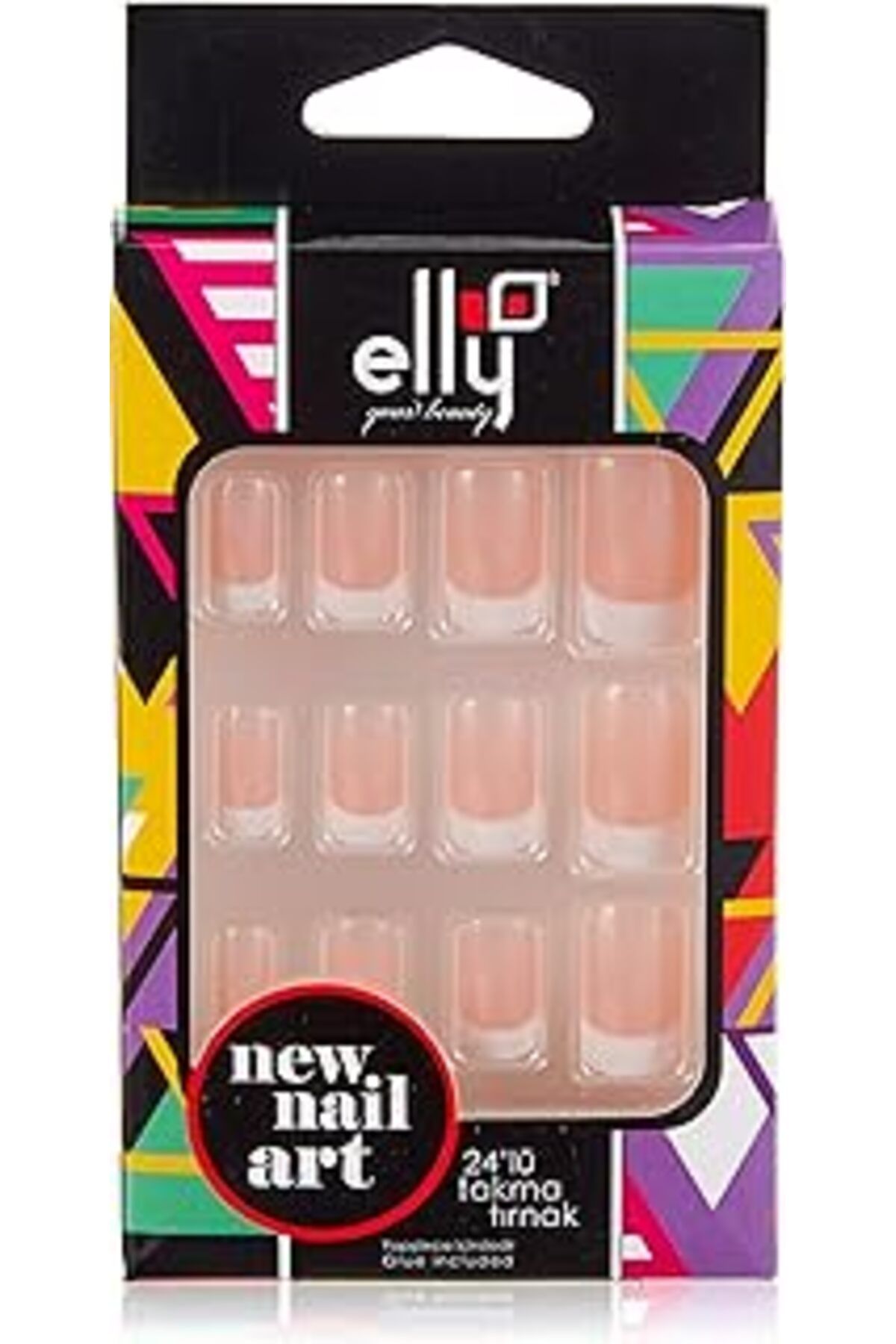 Qedii Elly Takma Tirnak Doğal 24 Lu French 9 1 Paket